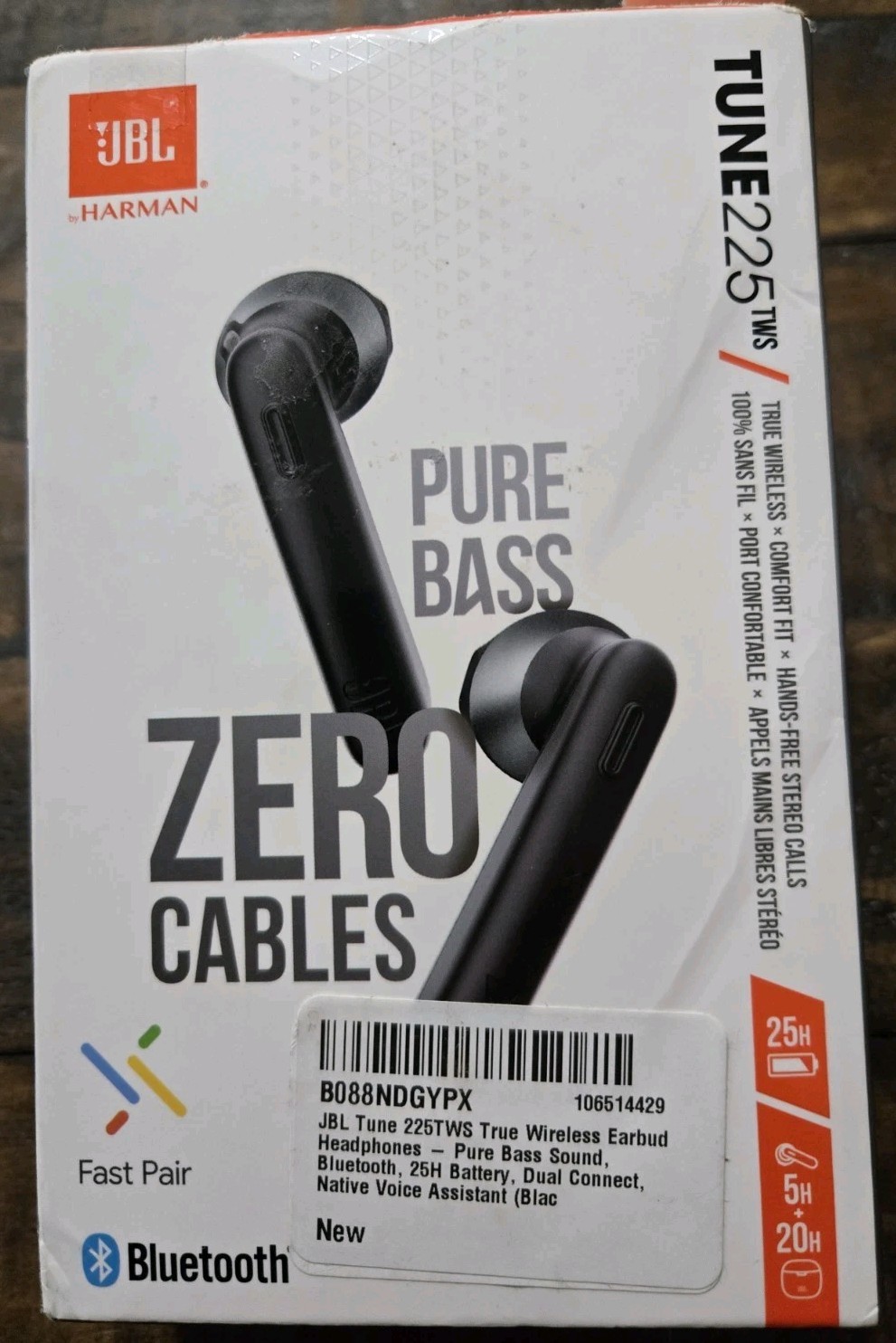 JBL Tune 225 TWS In-Ear Earphones – True wireless headphones Black