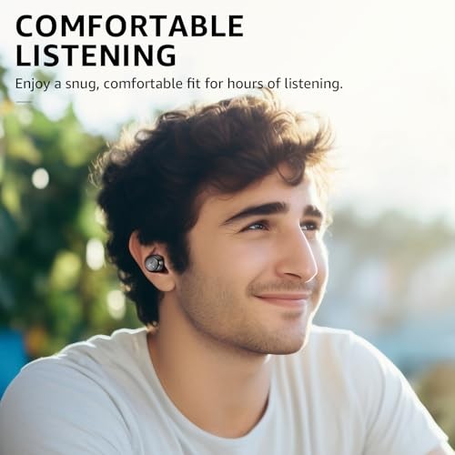 Wireless Earbuds Build in Mic Clear Calls Ergonomic Light Weight Dark Black