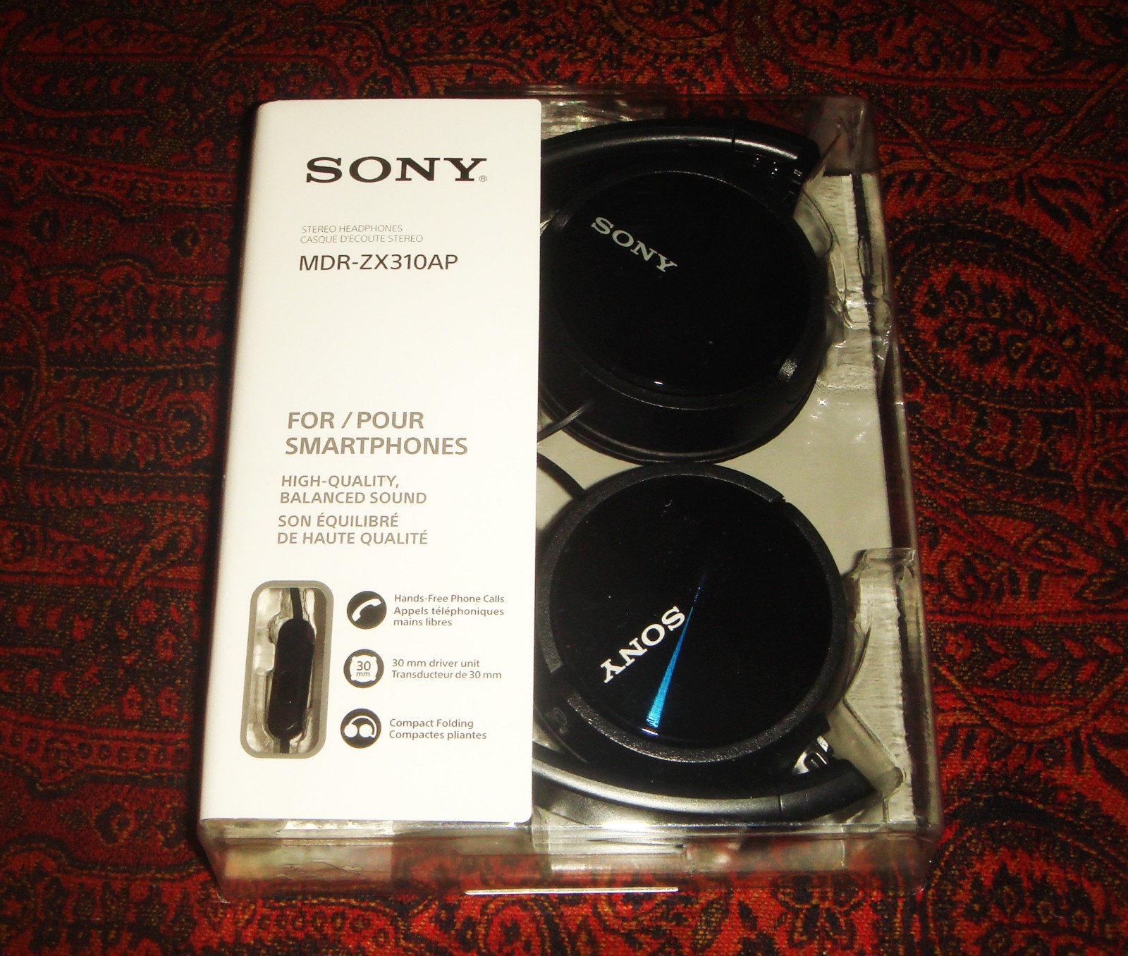 SONY MDR-ZX310AP HEADPHONES Wired Smartphones with Built In Mic Black NEW SEALED