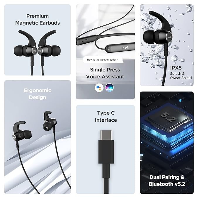 Boat Rockerz 330 in Ear Bluetooth Neckband with Upto 30 Hours Playtime