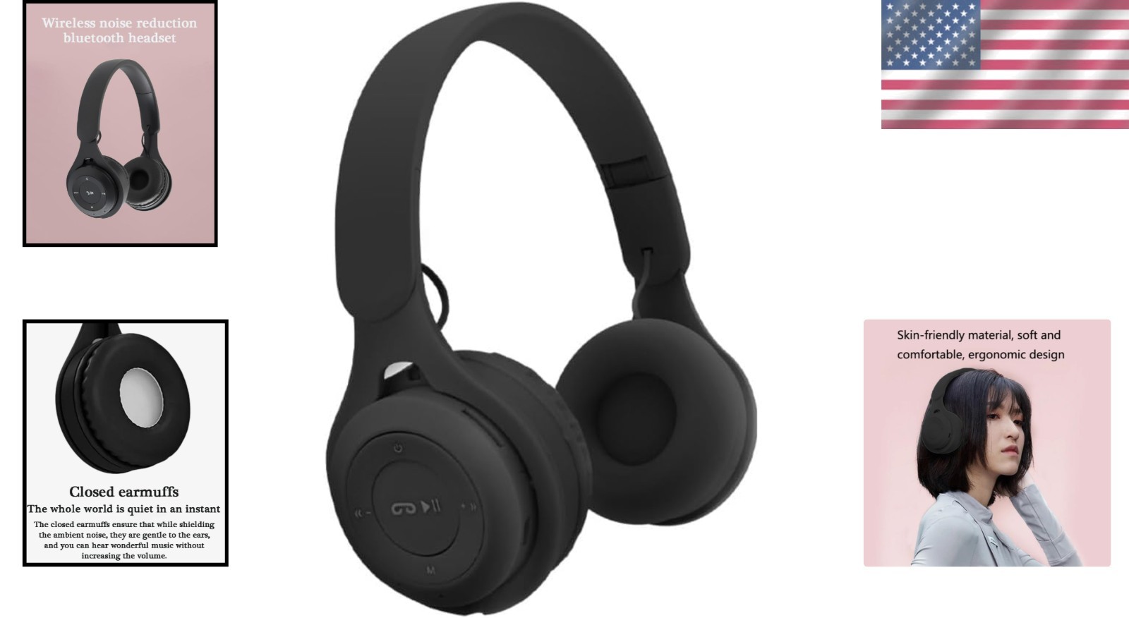 Upgraded Hybrid Noise Cancelling Headphones with Transparent Modes Wireless Blue