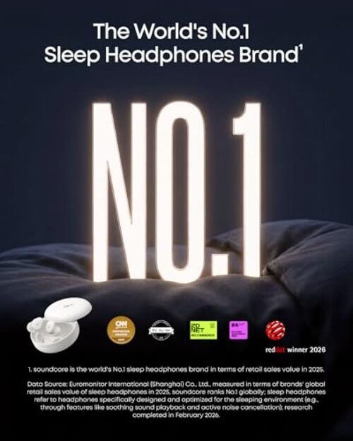 Soundcore Sleep A30 Special by Anker, Sleep Earbuds, ANC, Passive Lunar White