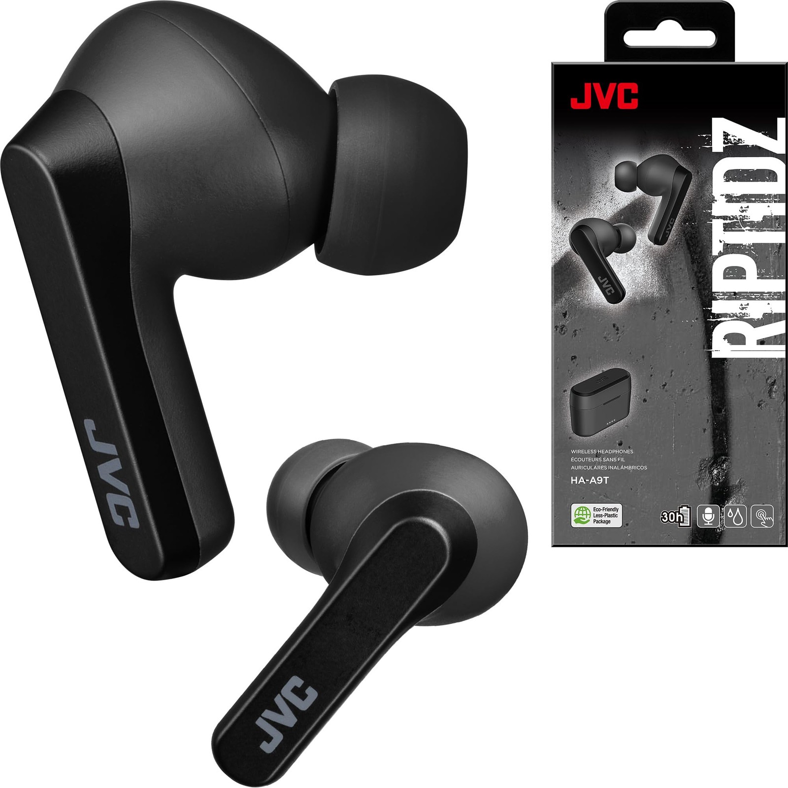 Jvc Riptidz True Wireless Bluetooth 5.1 Earbuds 30 Hour Battery Life Waterproof