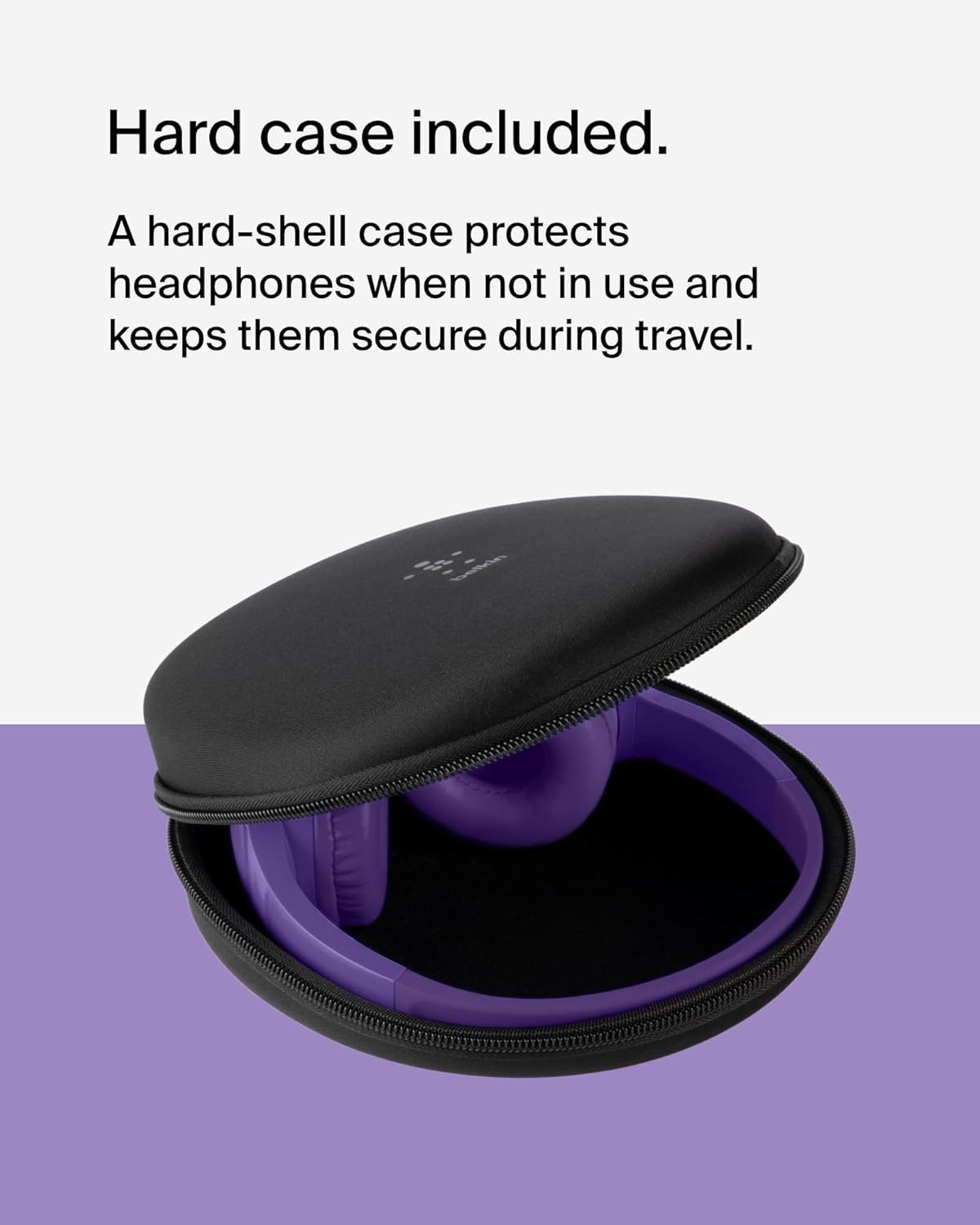 Belkin SoundForm Mini Kids On-Ear Wireless Headphones Purple Built-in Microphone