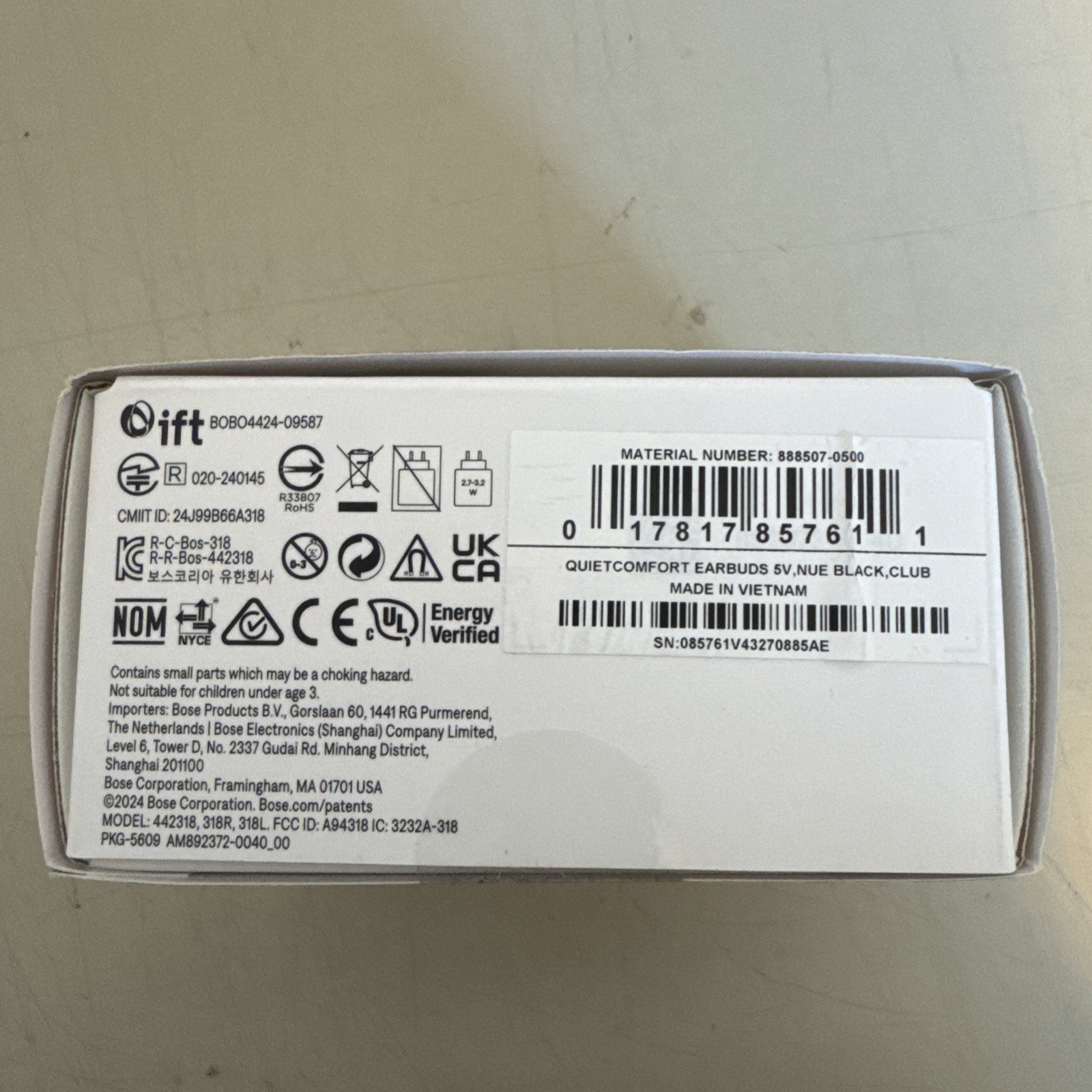 SEALED – Bose QuietComfort BLACK True Wireless Noise Cancelling In-Ear Earbuds