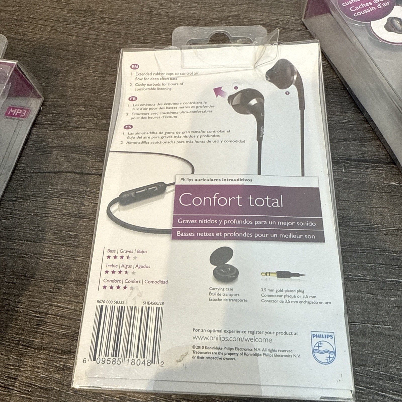 Philips SHE4500 WIRED 3.5mm In-Ear Earbuds Headphones Cushioned Lot Of 3