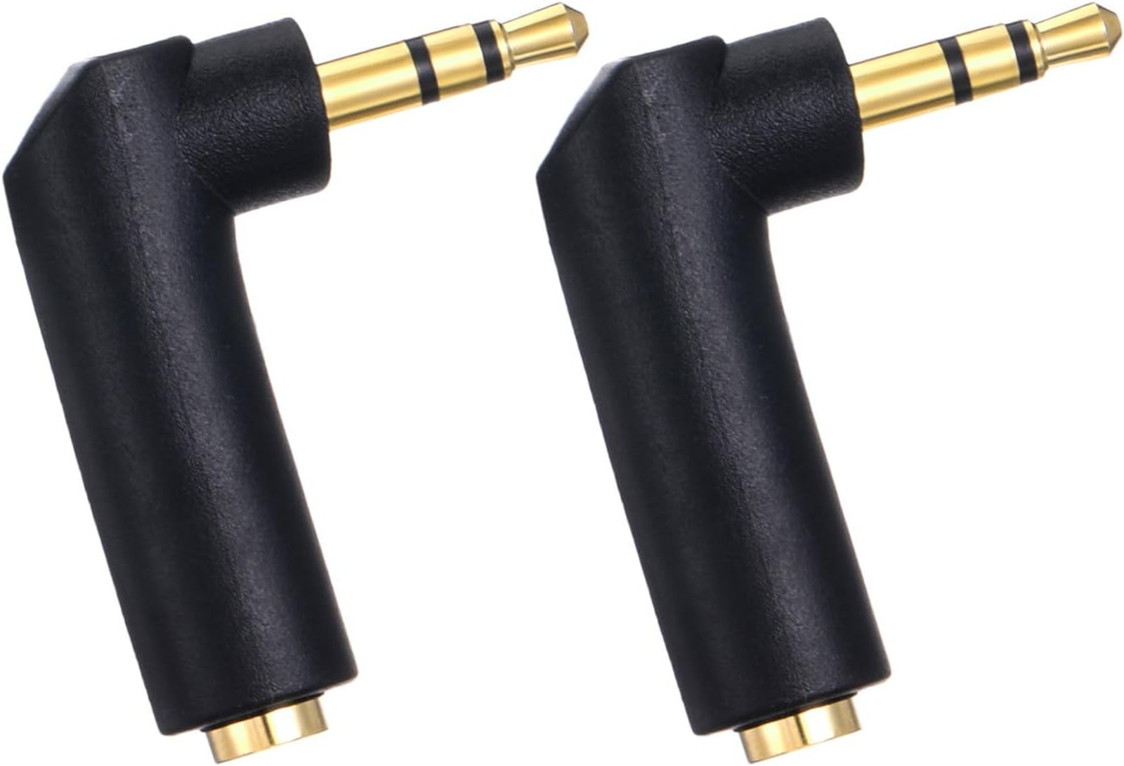 3.5mm Male to Female Audio Adapter 90 Degree Gold-Plated TRS Stereo Jack 2 Pack