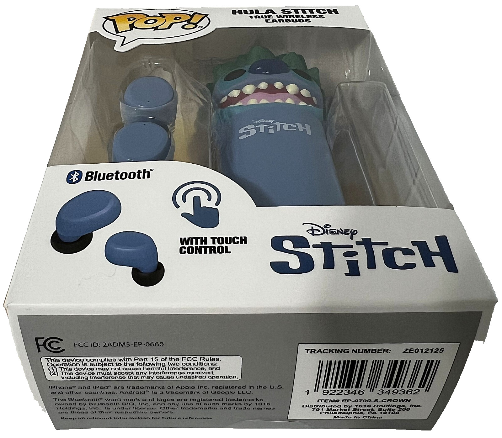 Funko Pop! Disney HULA STITCH True Wireless EarBuds Bluetooth Touch Control NIB