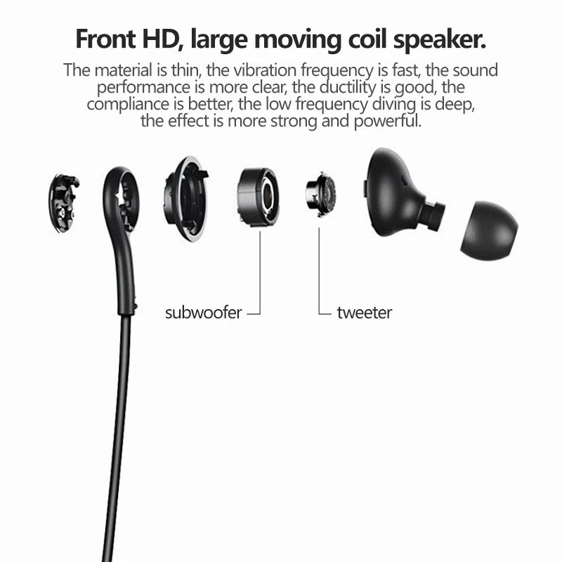 USB C Wired Earphones Stereo Headphones with Mic for Type C Devices Universal