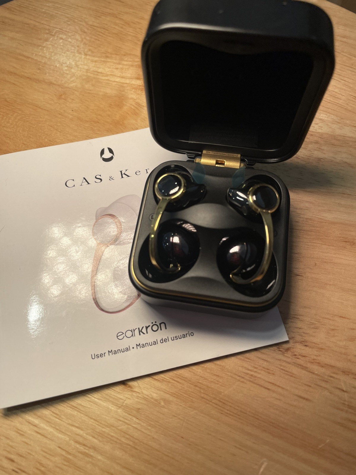 CAS & Kera EARKRON Black and Gold Earbuds MSRP $799 Fine Jewelry High End