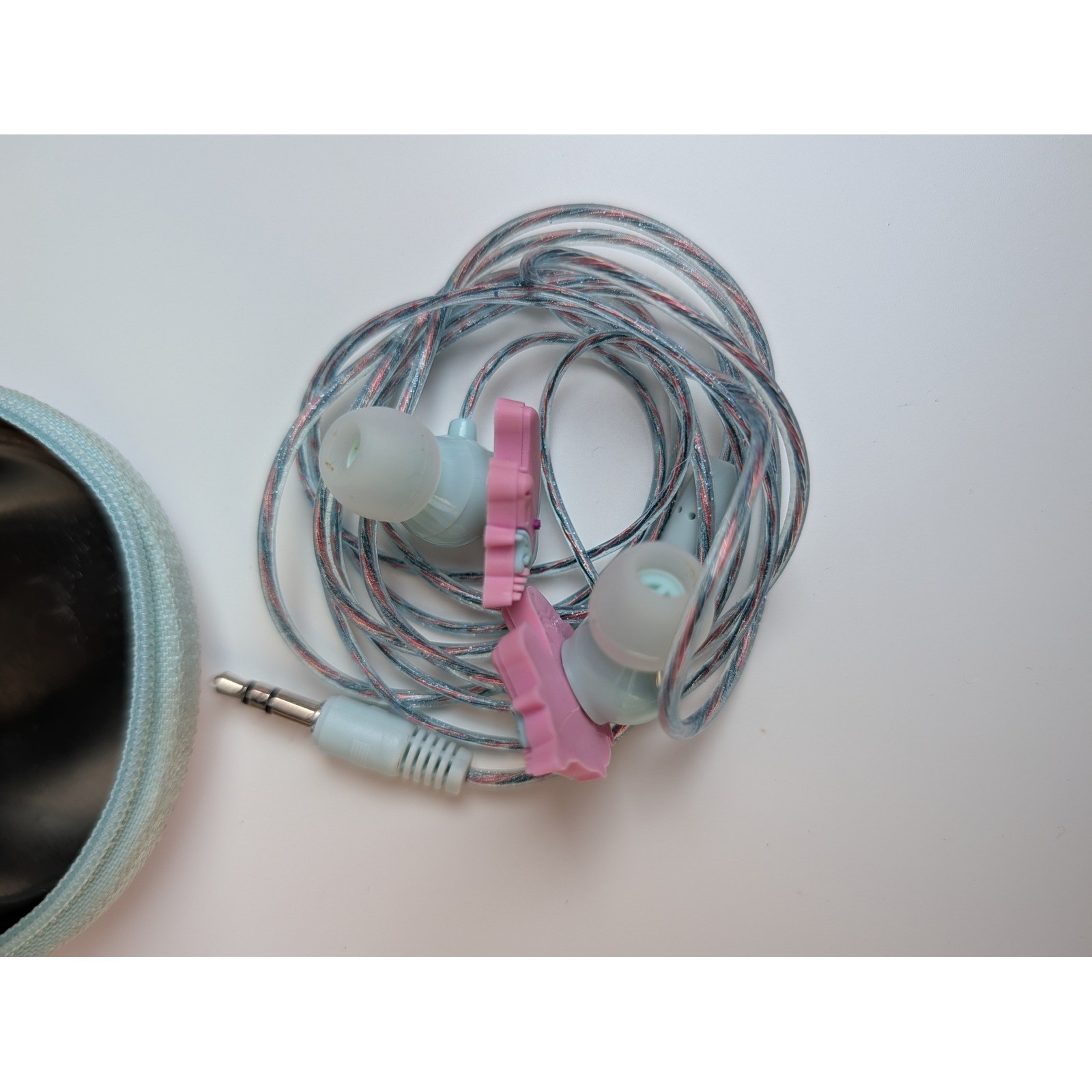Pink Unicorn Kids Wired Earbuds with Always Believe In Magic Zipper Travel Case
