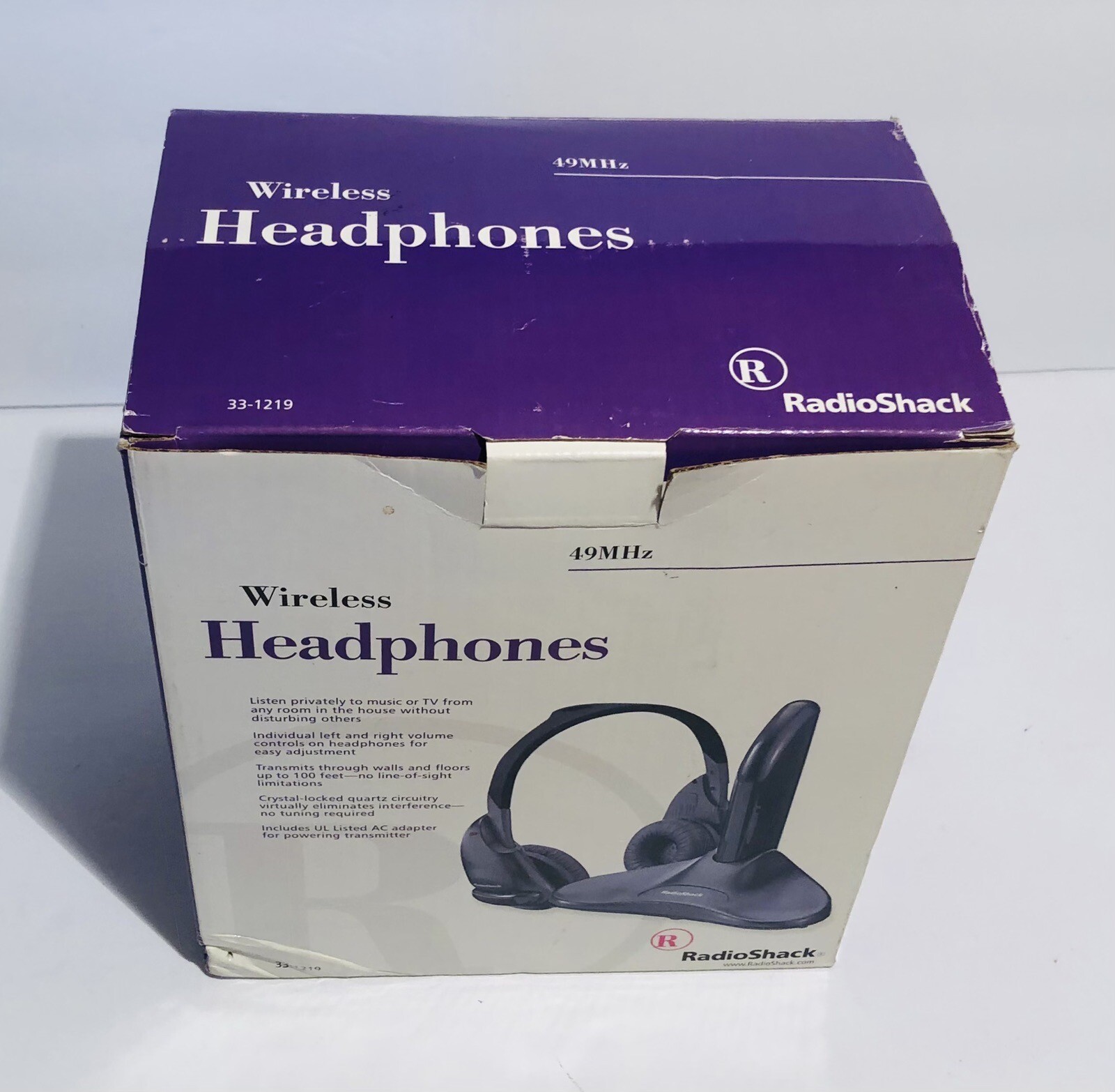 RadioShack 33-1219 Wireless 49MHz Headphone Transmitter Power AC Adapter TV Ear