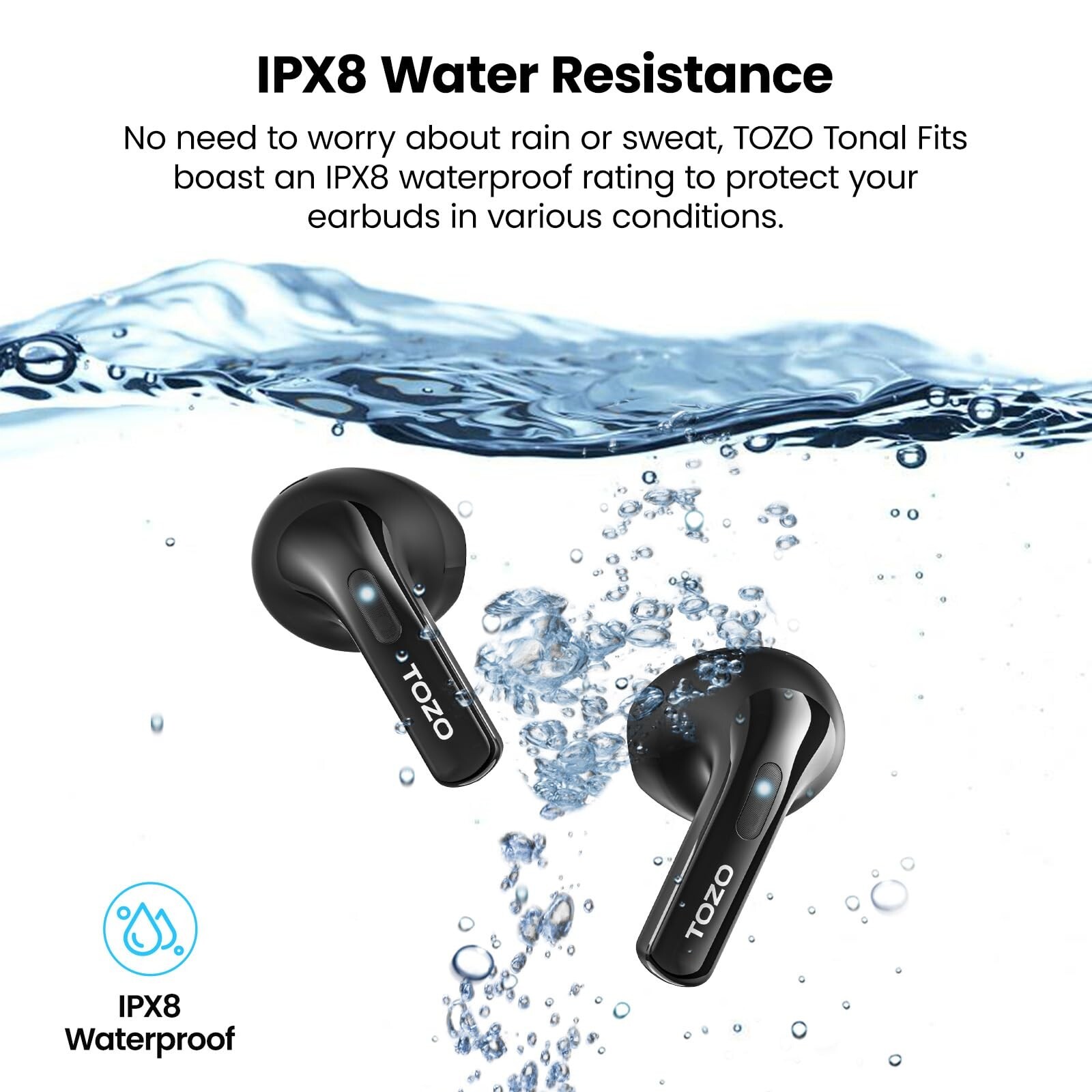 TOZO Tonal Fits(T21) Wireless Earbuds Bluetooth 5.3 Dual Mic Call Noise Cancel