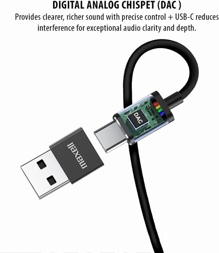 Maxell USBC-BLK Fusion X USB-C Wired Earbud with Mic Black [New Headphone]