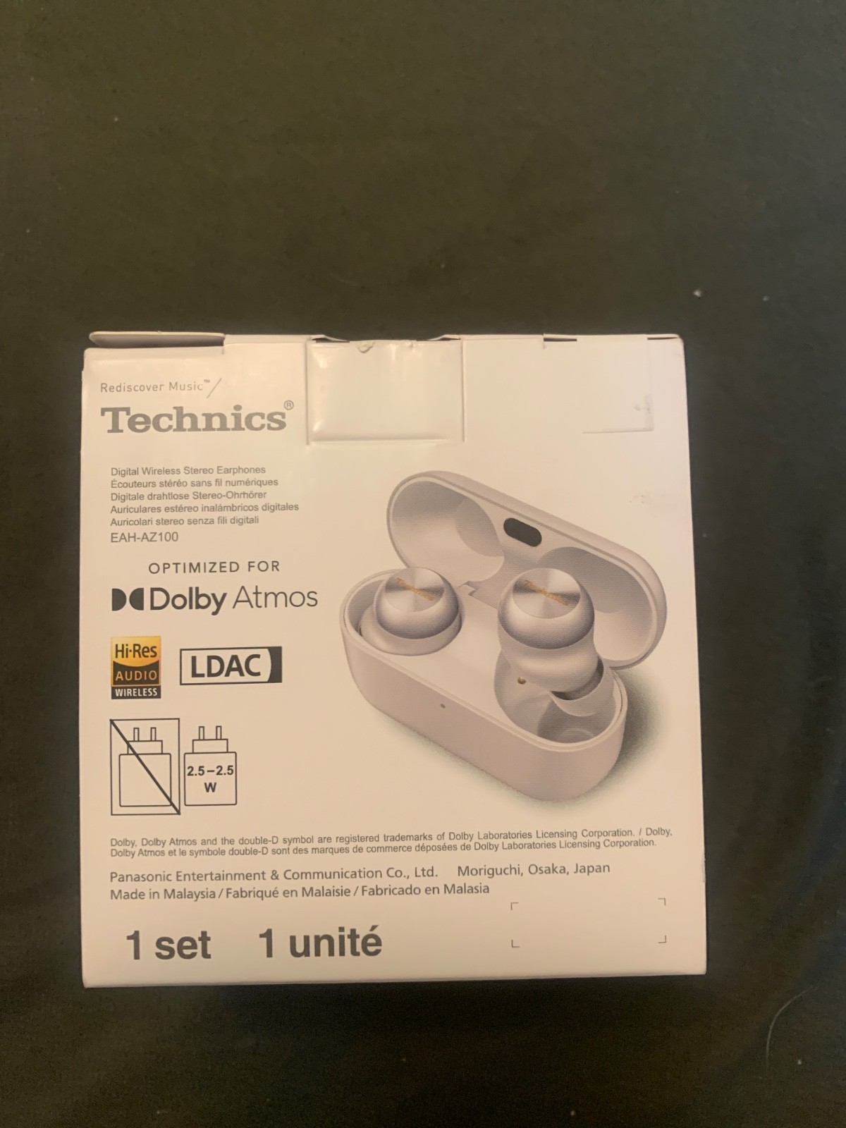 Technics EAH-AZ100 Silver True Wireless Earbuds Noise Canceling Hi-Res Audio