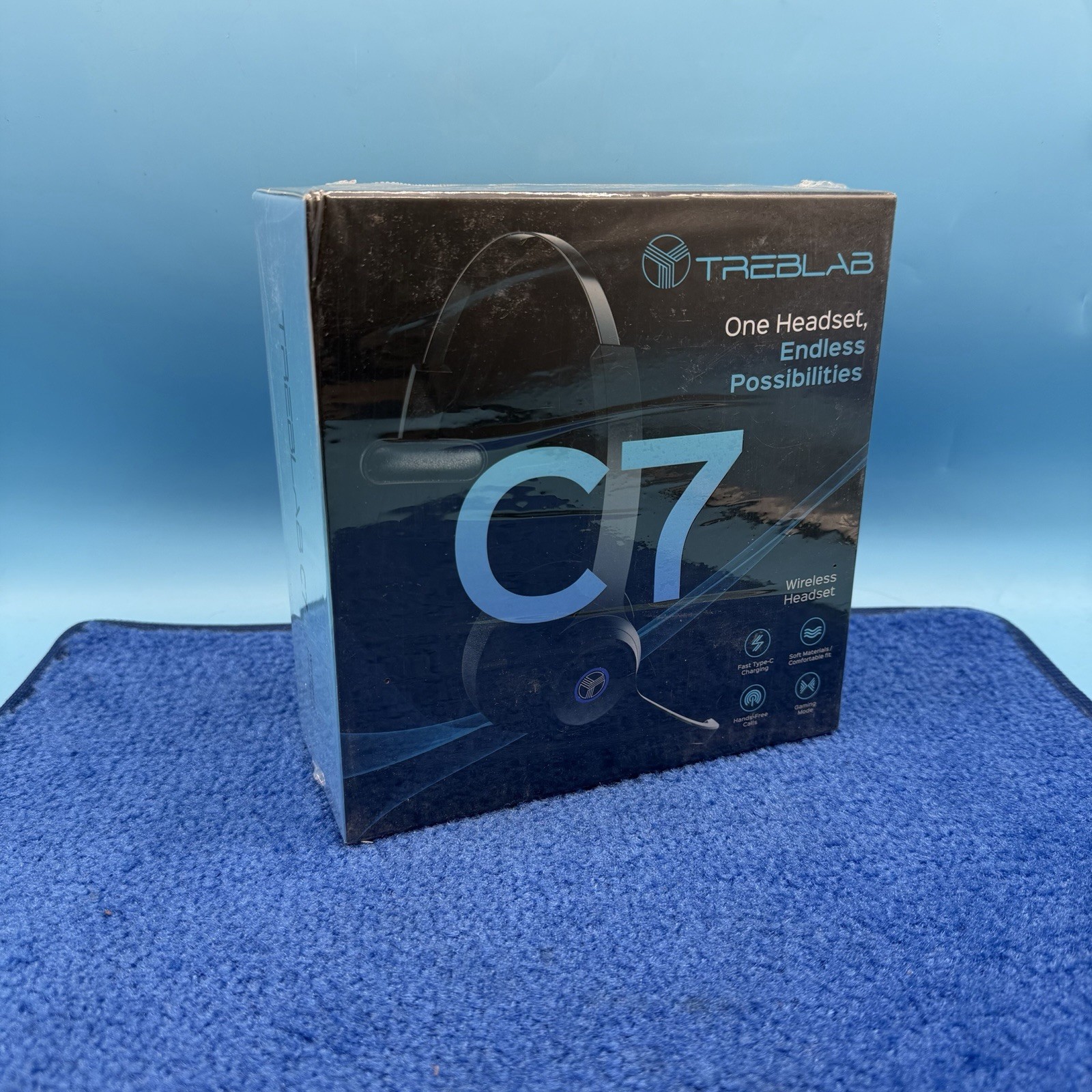 TREBLAB C7 – Single Ear Bluetooth Headset with Mic, 45H Playtime