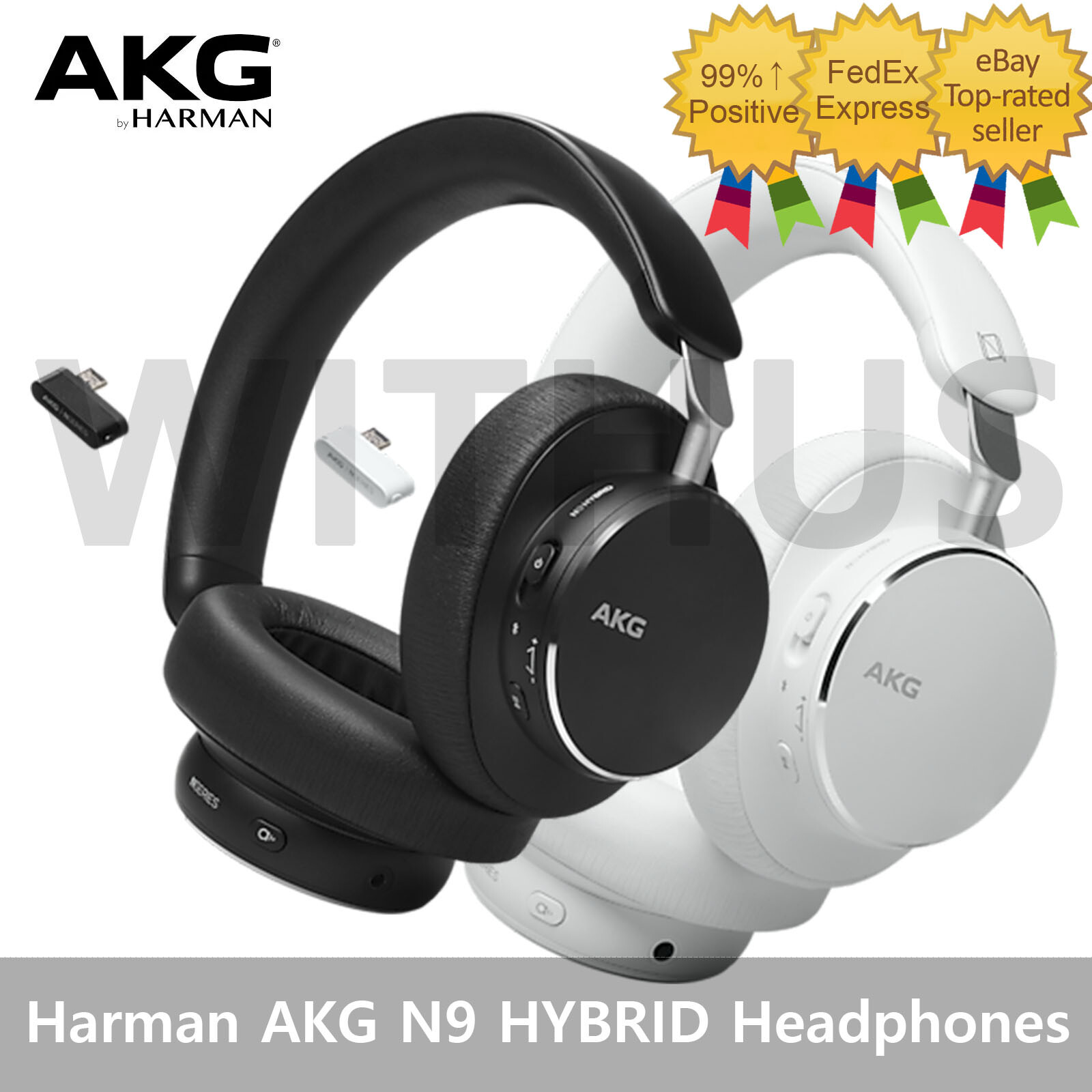 Harman AKG N9 HYBRID Wireless Over-Ear Noise Cancelling Headphones – 2colors