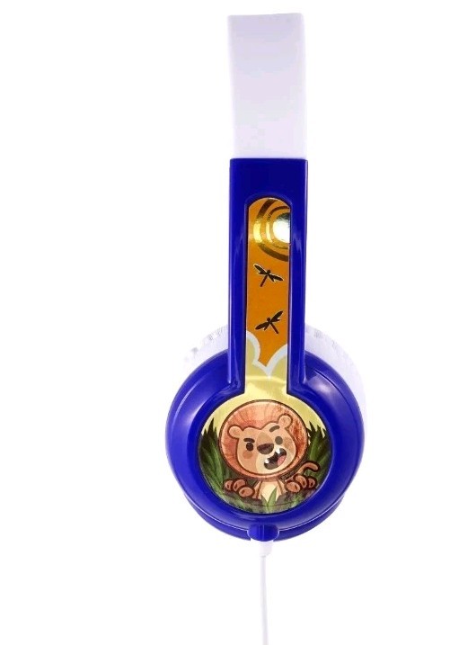 BuddyPhones DiscoverFun Wired Kids Headphones – Blue, Safe Audio, 3.5mm – NEW