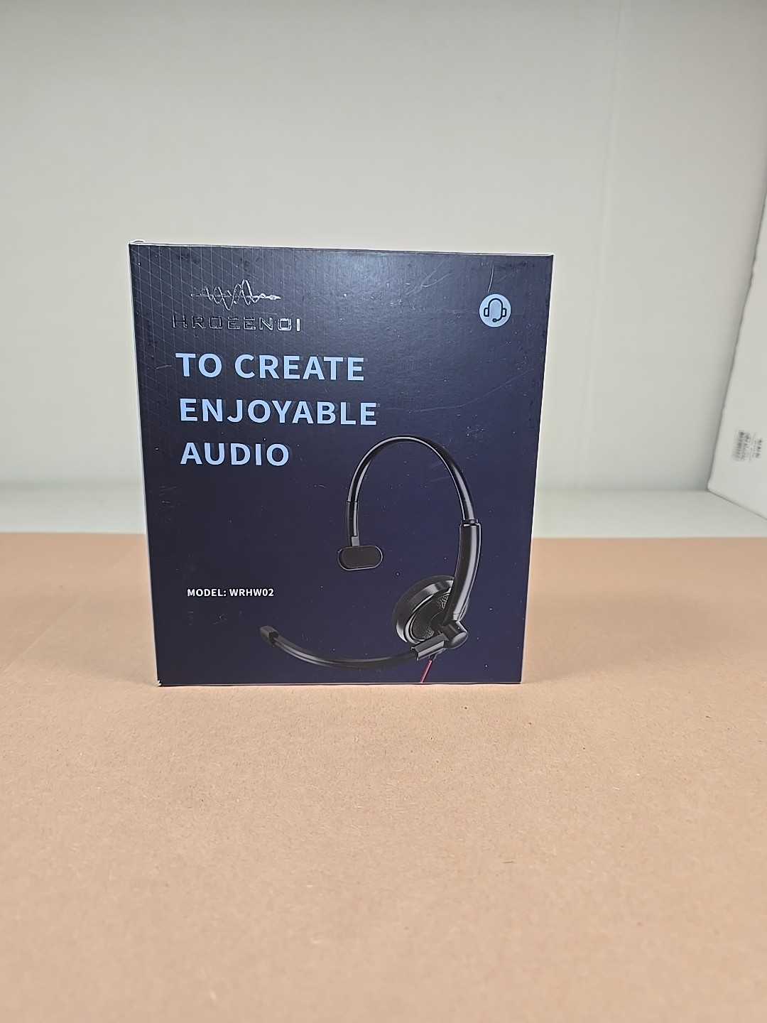 HROEENOI WRHW02 USB Wired Computer Headset Noise Canceling Mic Color Black New