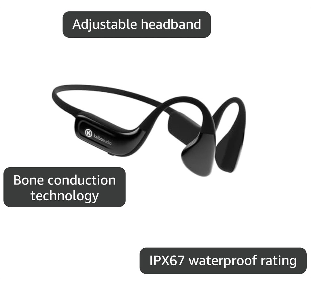 Kaibo Audio Kaibo Flow Bone Conduction Headphones Black IP67 Multipoint