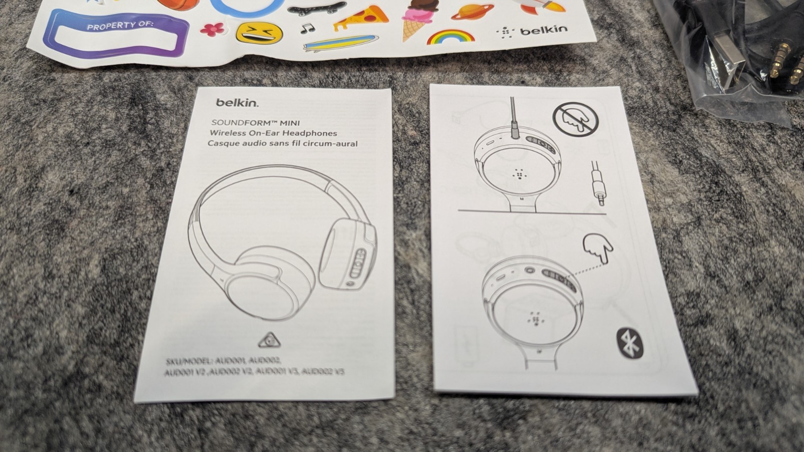 Belkin SoundForm Mini Kids Wireless BT Headphones Built-in Microphone Pink ?New