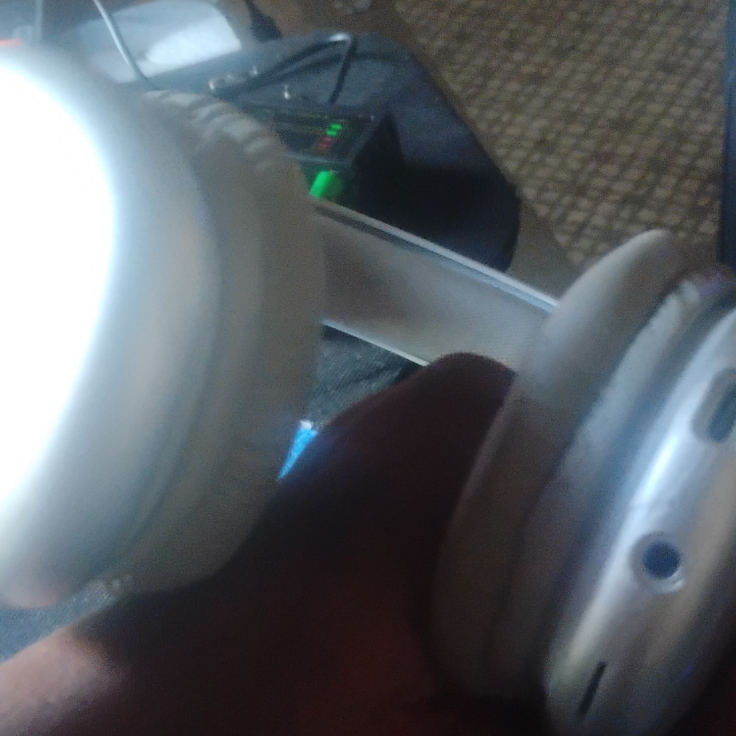 Silver/White RF Wireless Over-Ear Headphones w/ Adjustable Headband