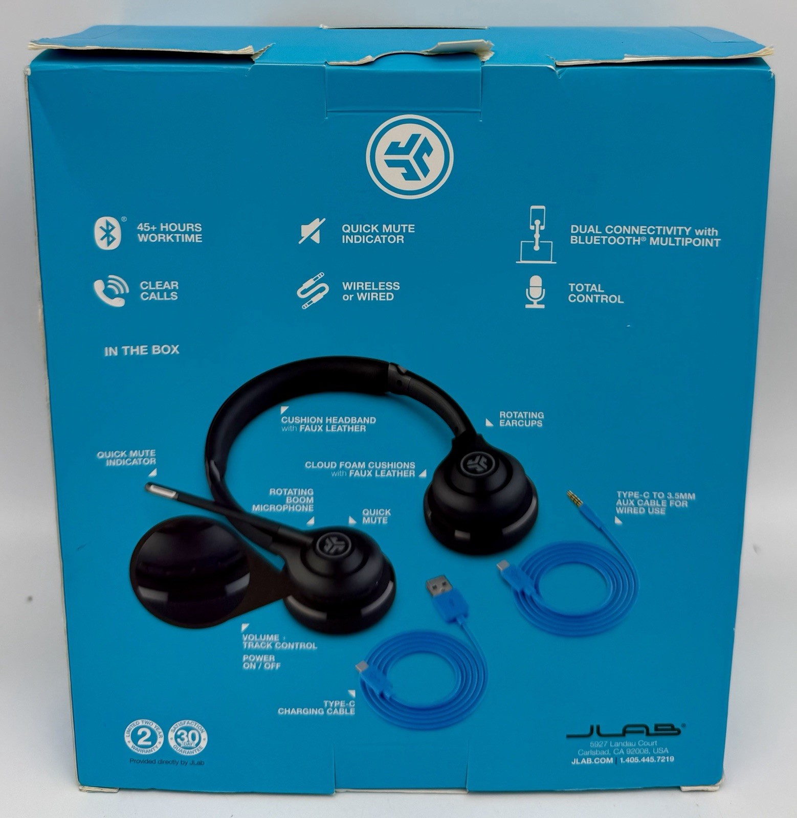 JLab Go Work Wireless Hybrid Bluetooth On-Ear Headset – Black