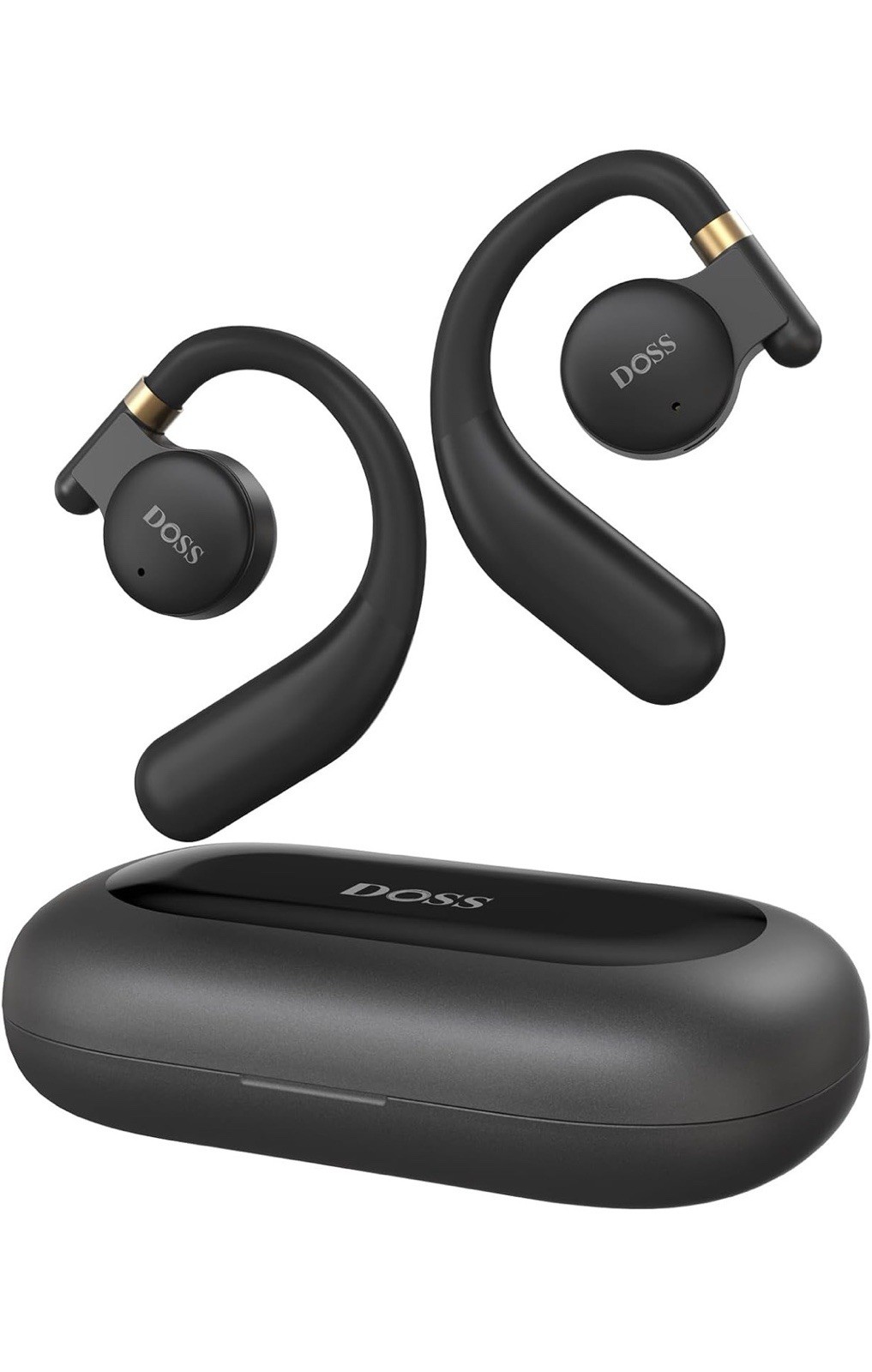 DOSS T98 Wireless Open Ear Headphones Black Waterproof Bluetooth 33H Backup
