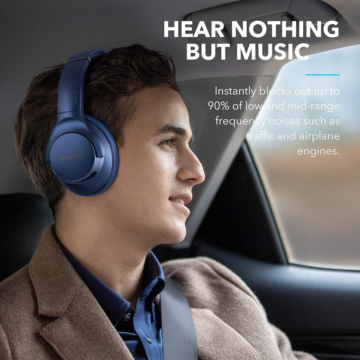 Life Q20 Hybrid Active Noise Cancelling Headphones, Wireless over Ear Bluetooth