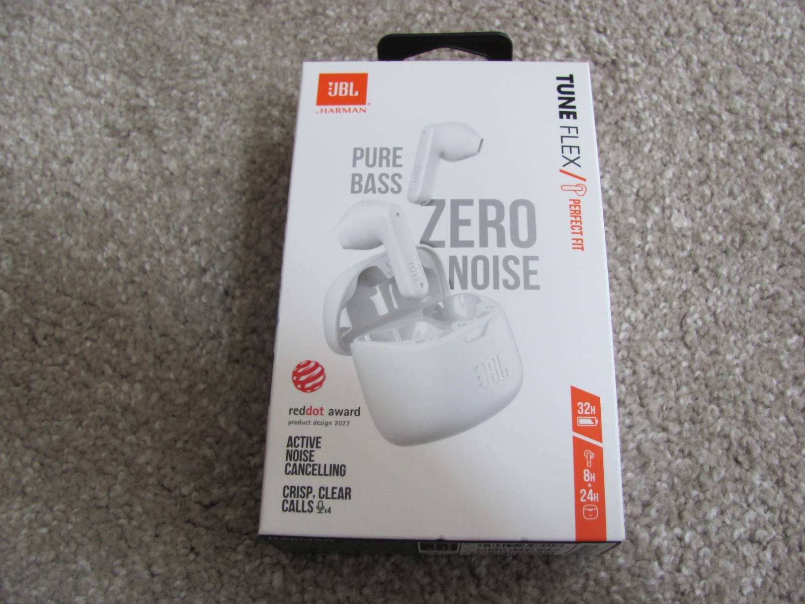 Brand New JBL Tune Flex Pure Bass Wireless Zero Noise Cancelling Earbuds – White