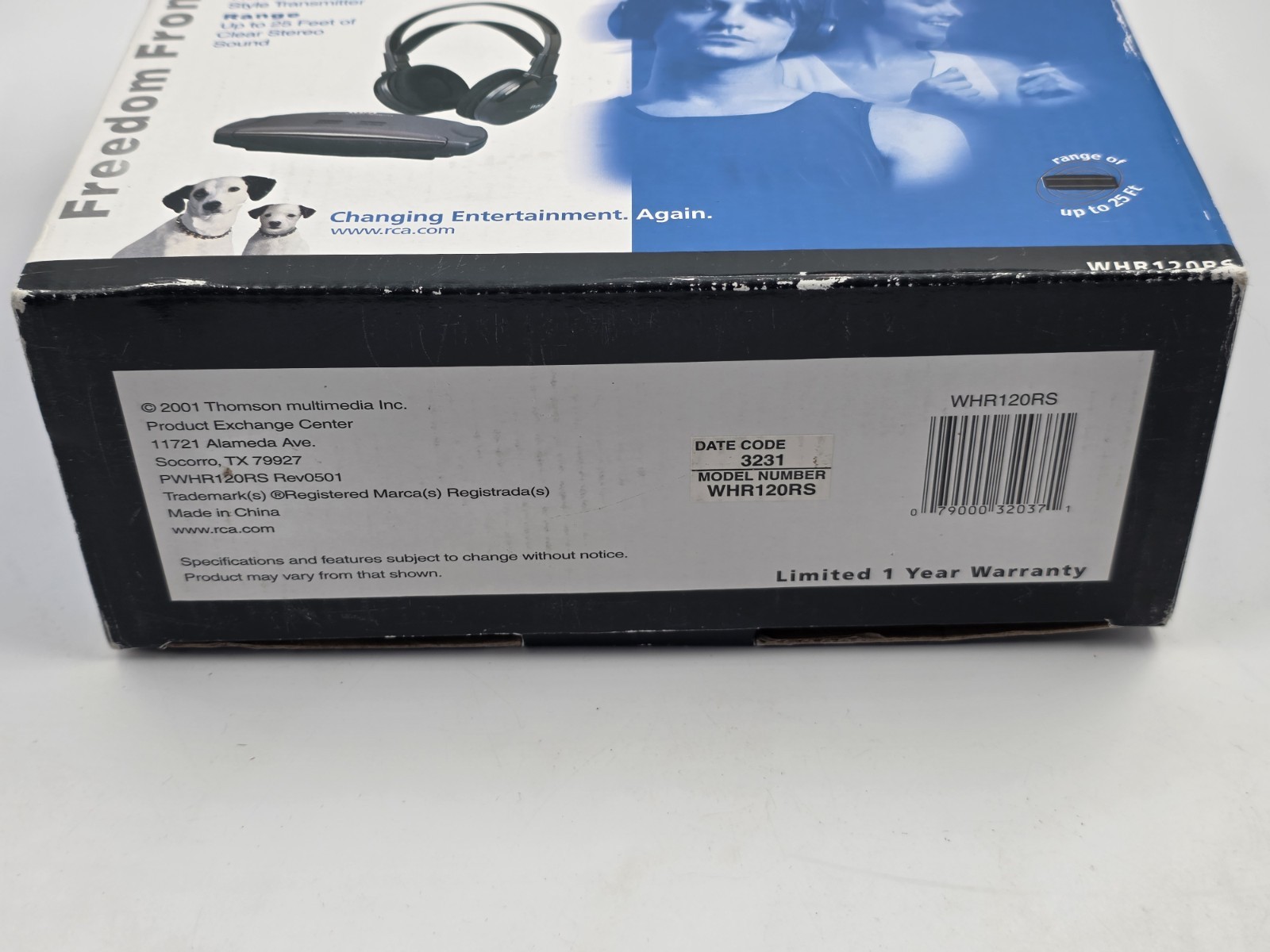 RCA Infrared Wireless Headphones WHR120RS Complete in Box Lightweight Adjustable