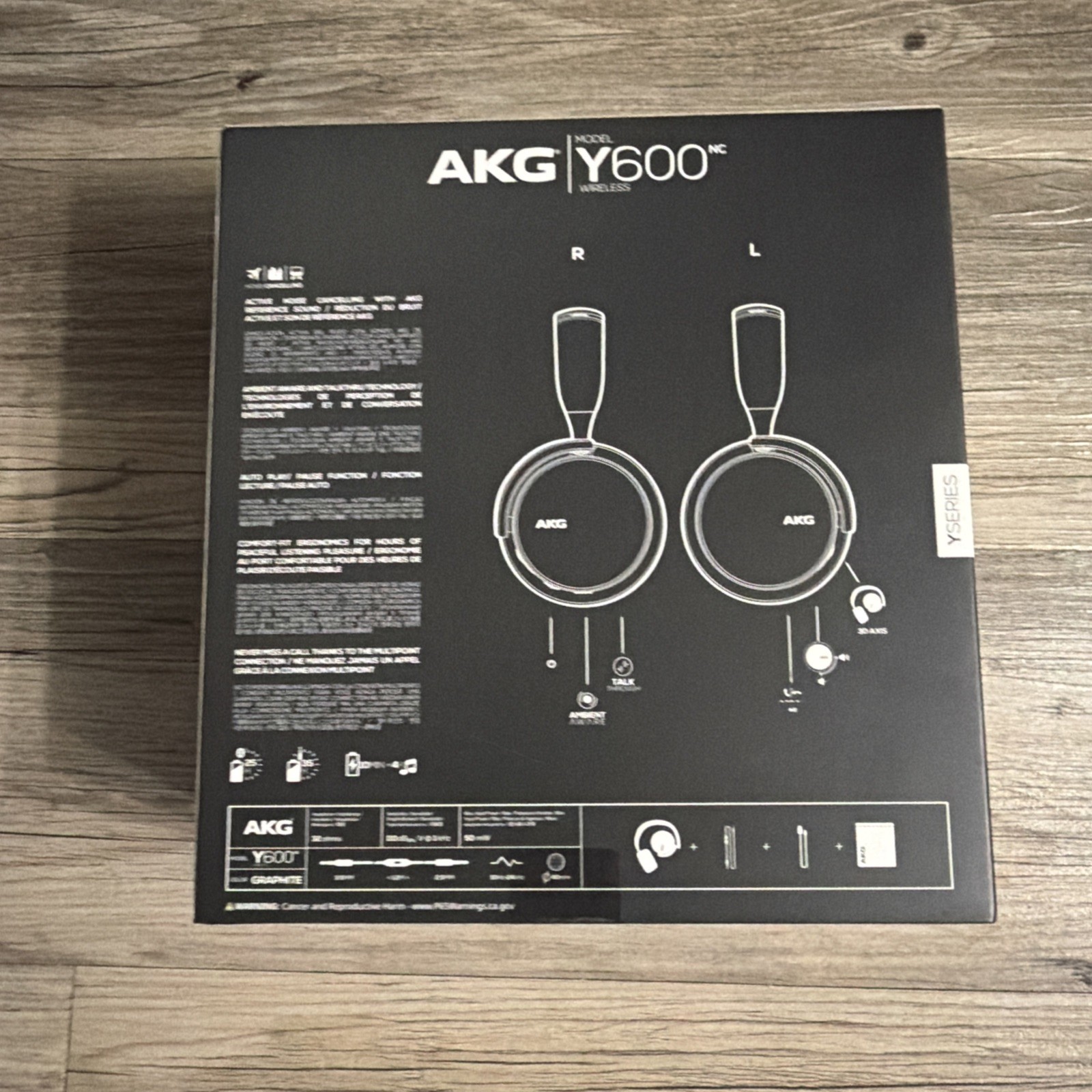 Samsung AKG Y600NC Noise Cancelling Bluetooth Headphones – Graphite Black