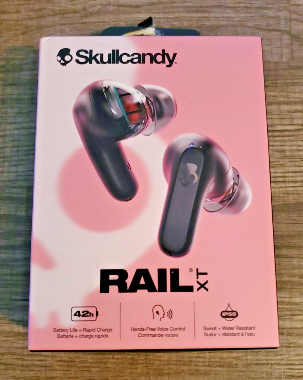 Skullcandy Rail XT True Wireless Bluetooth In-Ear Headphones with Skull iQ Black