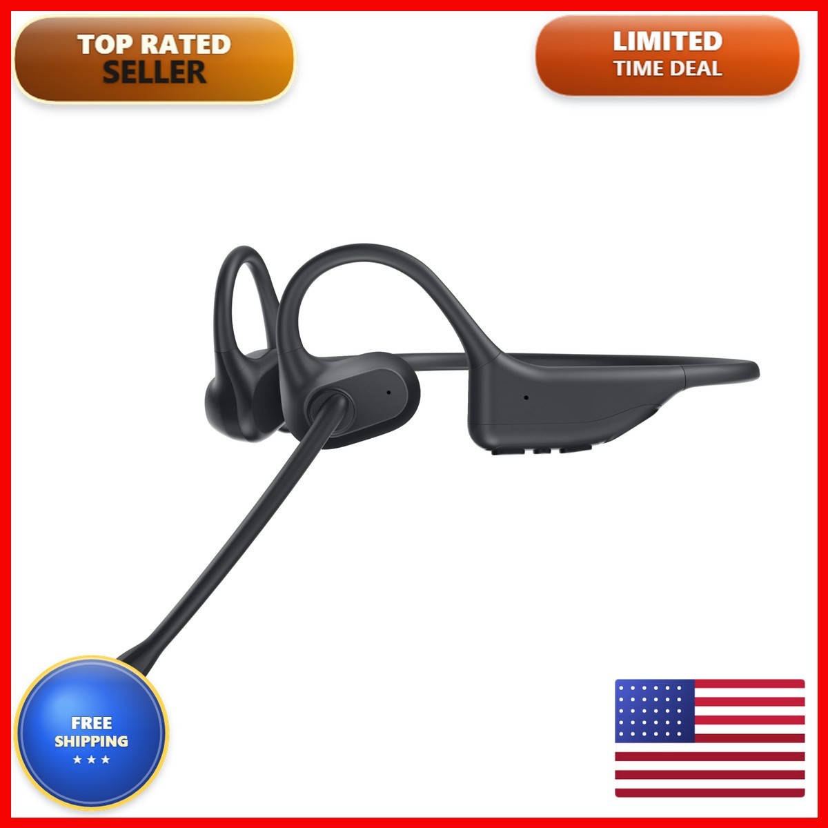 Gixxted O3 Open Ear Headphones with Mic, Bluetooth 5.3, AI Noise Cancelling