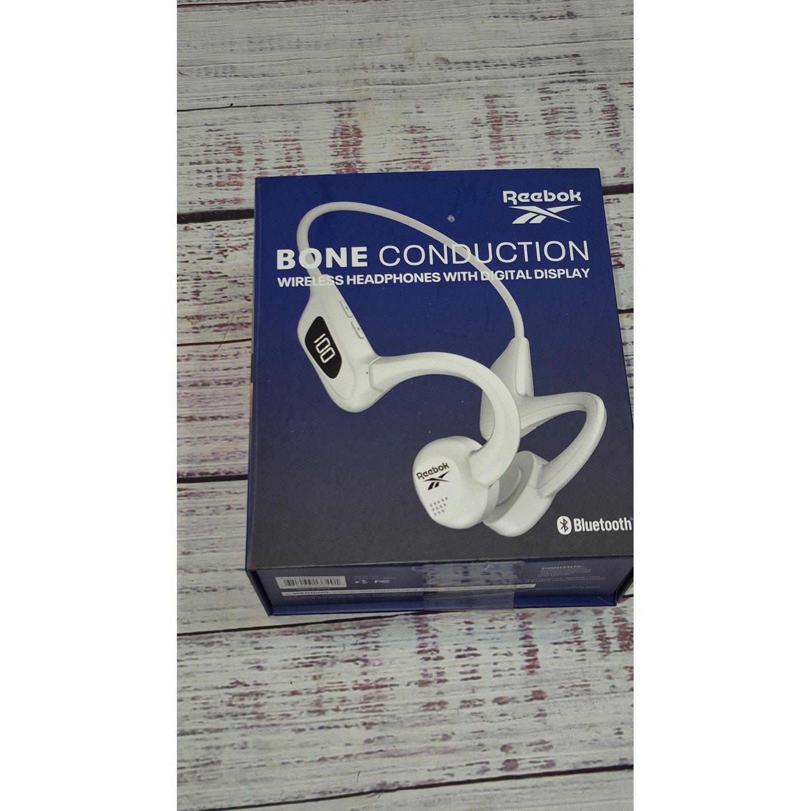 Reebok Bone Conduction Wireless Headphones Bluetooth RBK5002-wht OPEN BOX READ