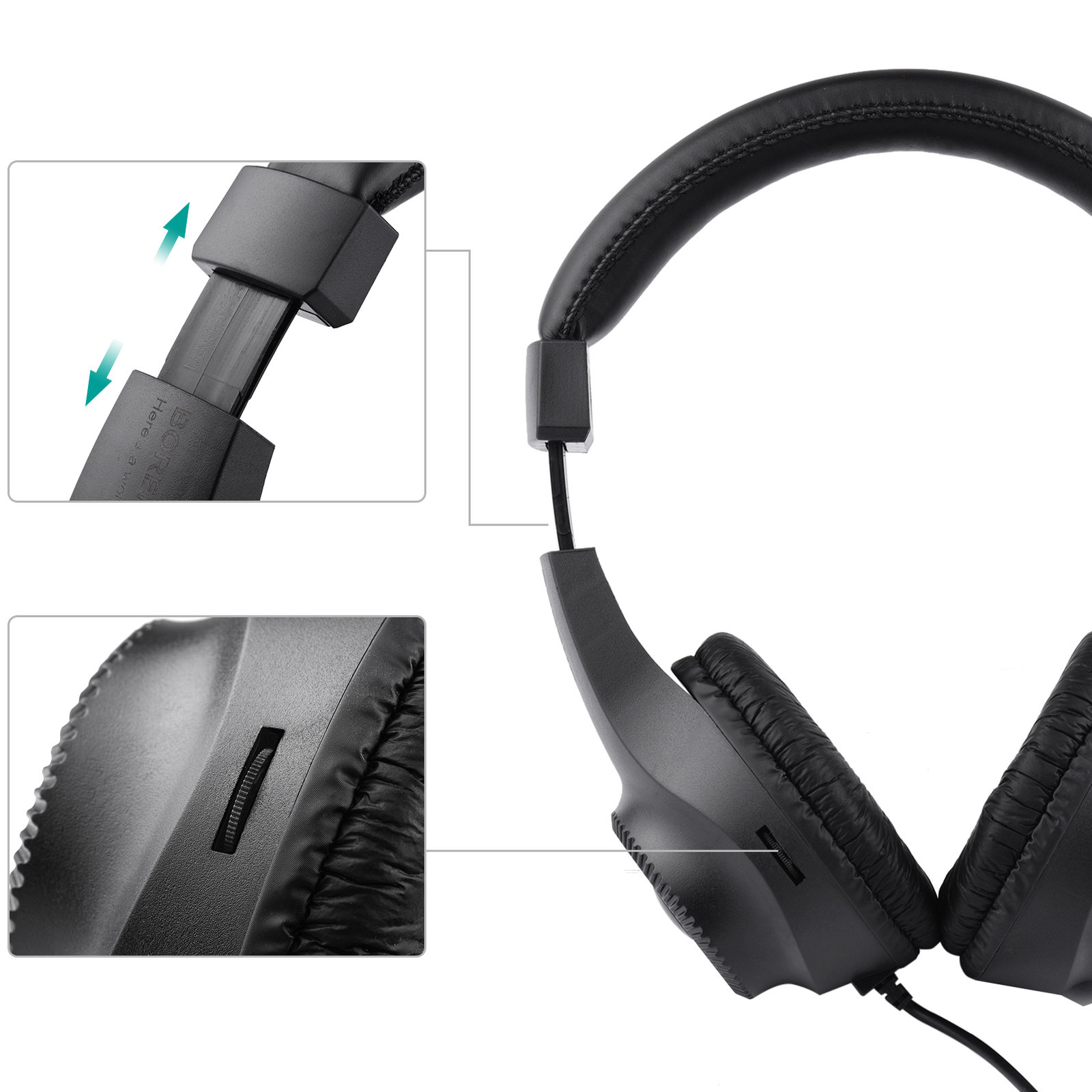 Wired Monitor Headphones Over Ear Headset for Electric Guitar Amplifier B6B0