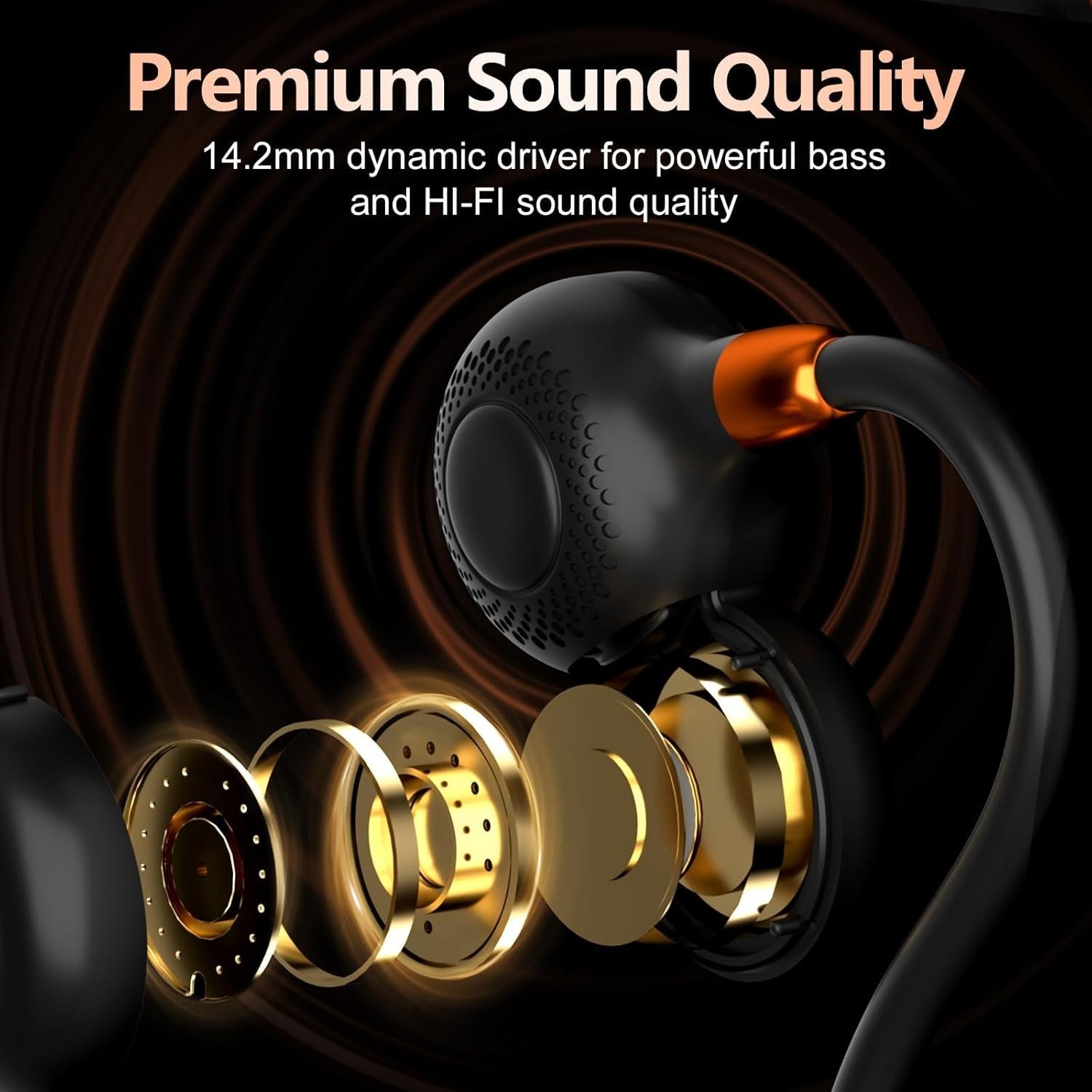 Tangle-Free Charging and Media Control Open Ear Headphones for Active Lifestyles