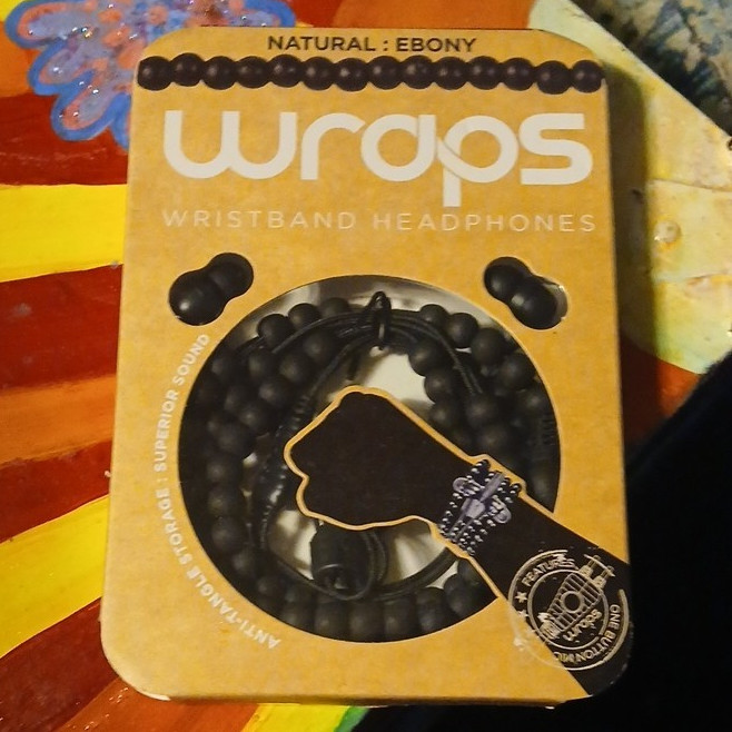 Wraps Natural: Ebony Black In-Ear Earbuds 50in Cable 3.5mm Jack Mic Stereo