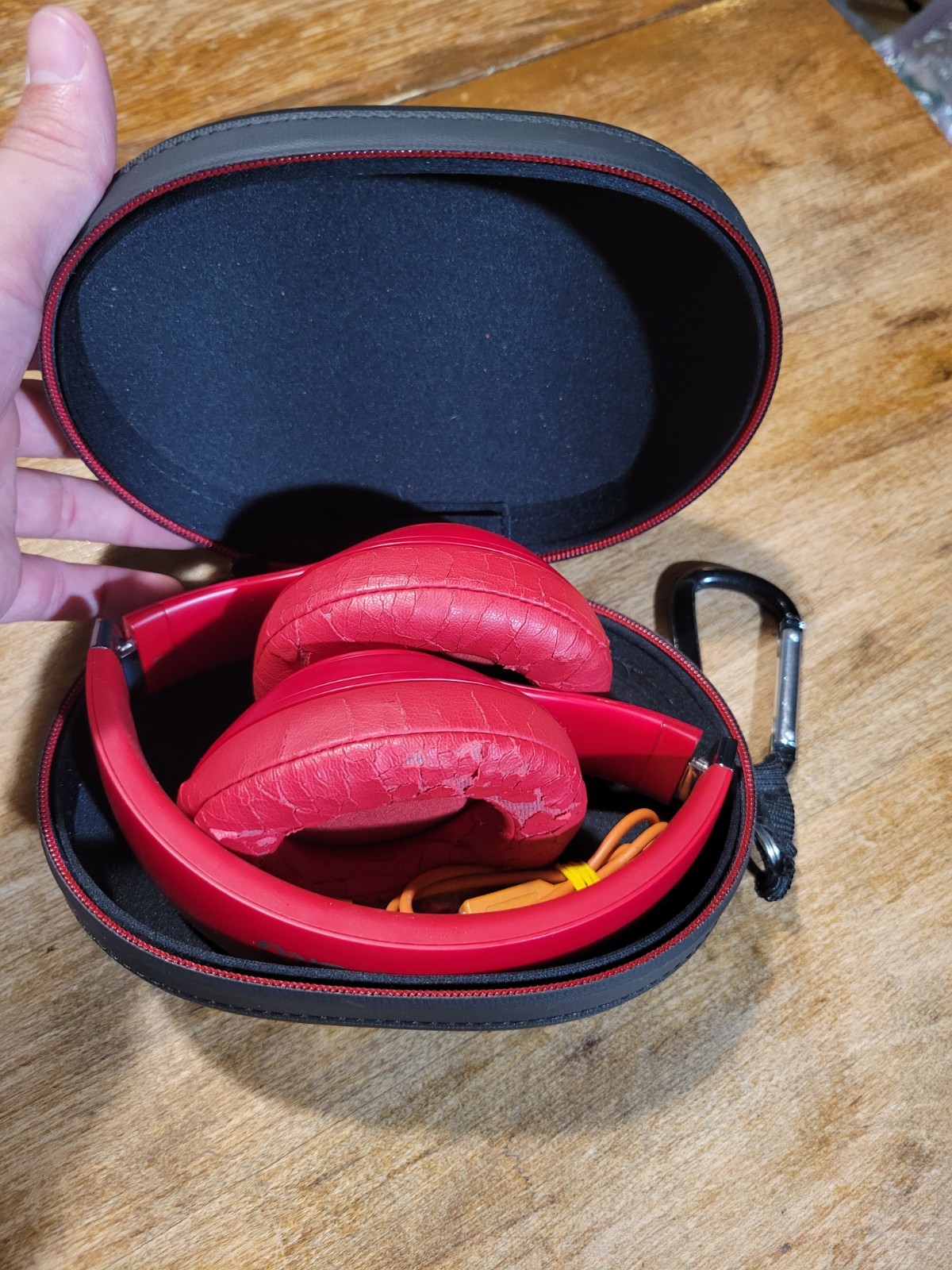 Beats Studio3 Wireless Bluetooth Over-Ear Foldable Headphones Red w/Case TESTED