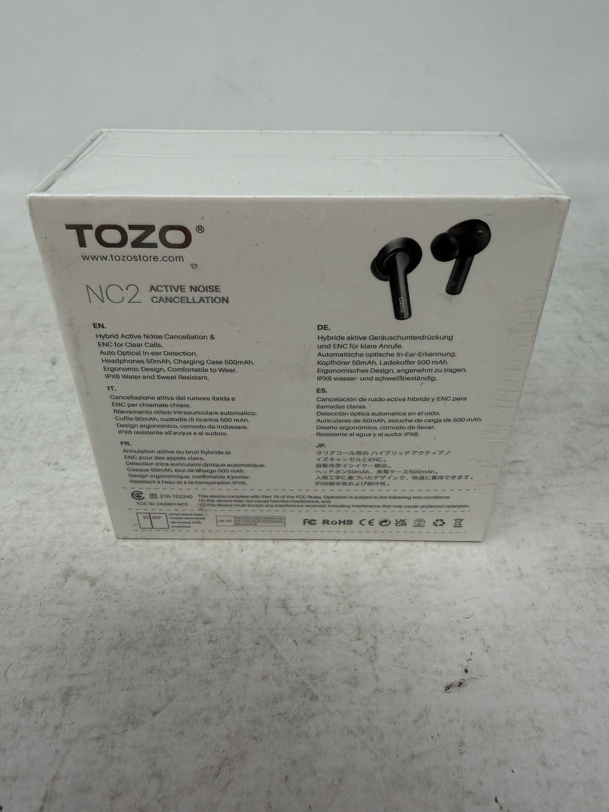 TOZO NC2 Hybrid Active Noise Cancelling Wireless Earbuds ANC w/ IPX6 Waterproof