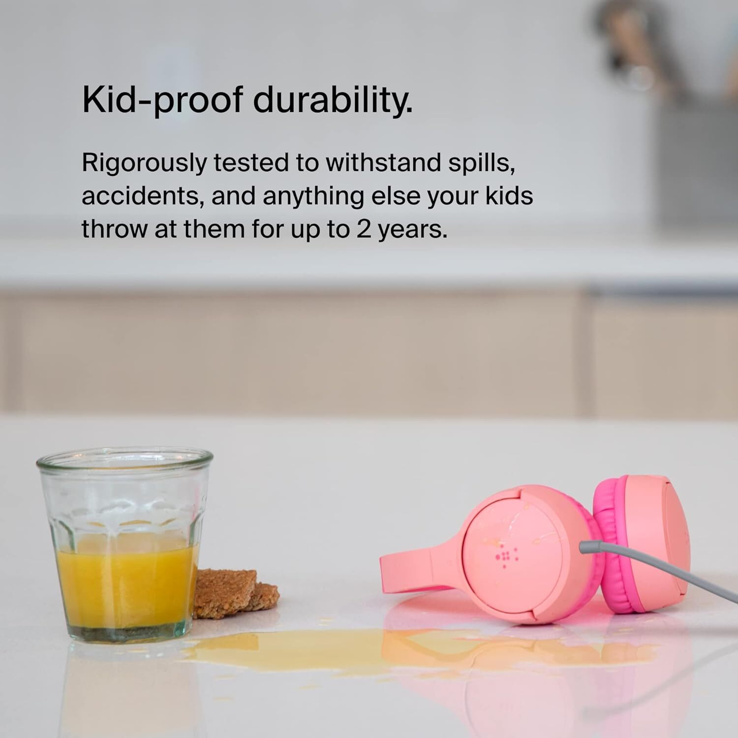 Belkin SoundForm Mini Kids Wired Headphones with Built-in Microphone Pink