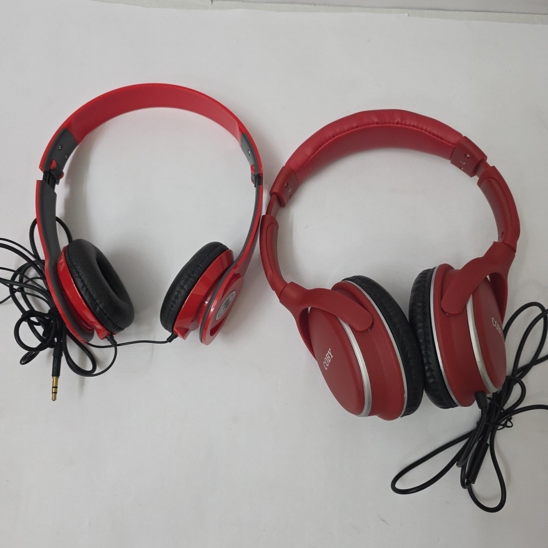 Coby Wired Headphones & Bacardi Promo Over Ear Stereo Headset Lot Working