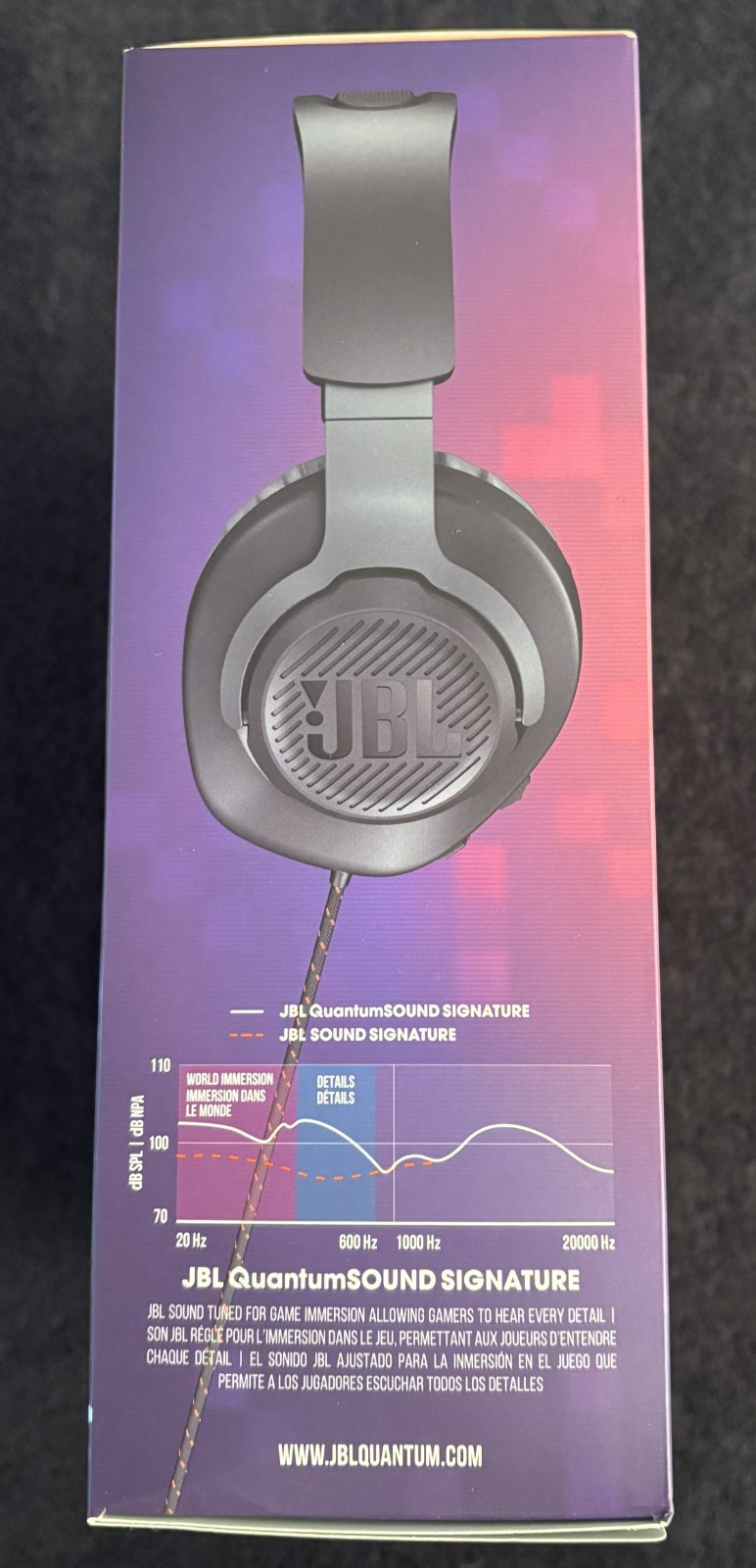 JBL Quantum 100 Wired Over-Ear Gaming Headphones – Black