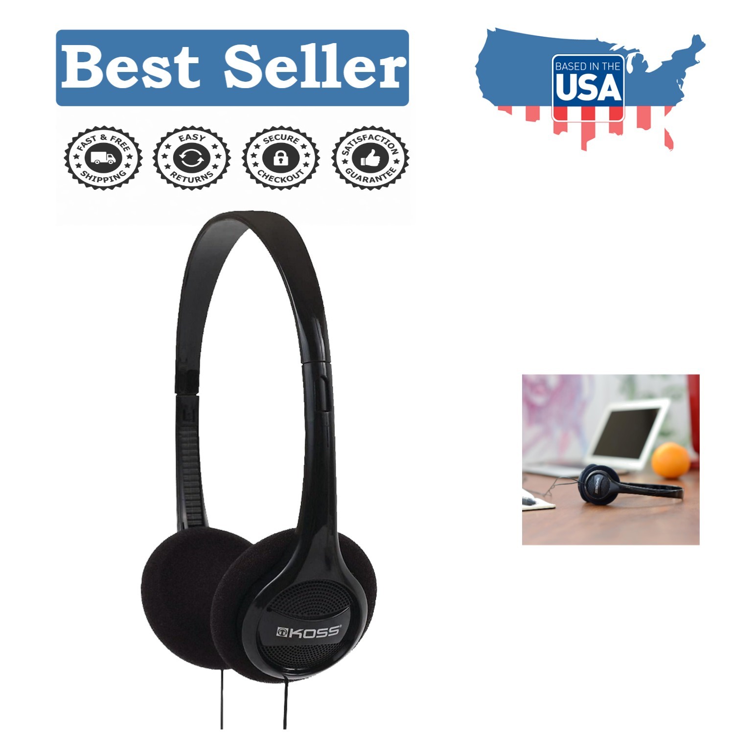 Affordable Dynamic Driver Headphones – Bluetooth 5.0, 3.5mm Jack Connectivity