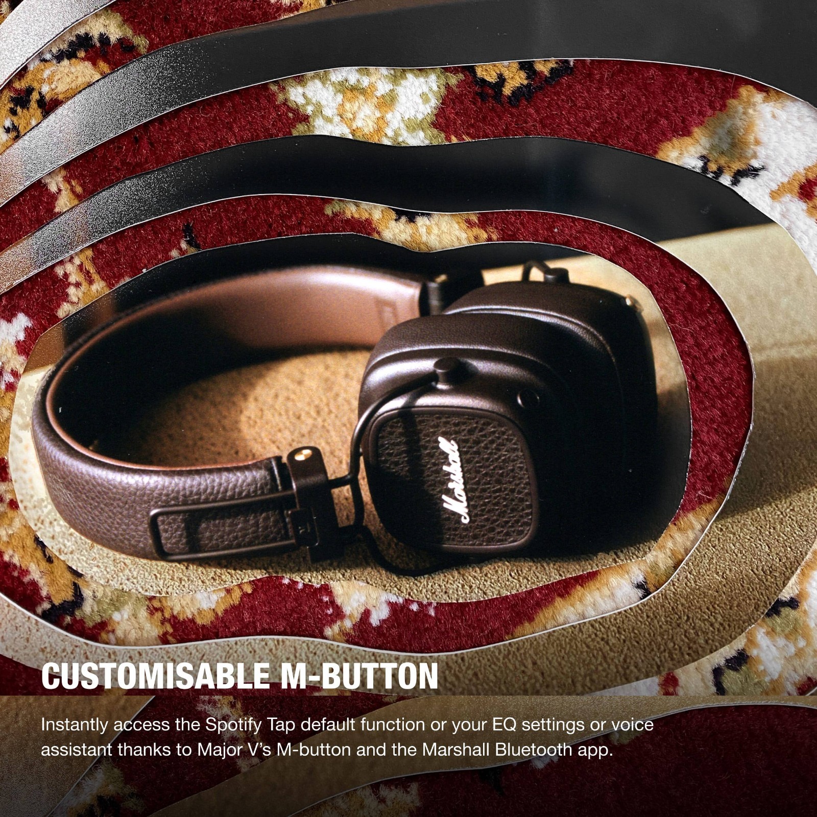 Marshall Major V On-Ear Wireless Bluetooth Headphones (Brown)