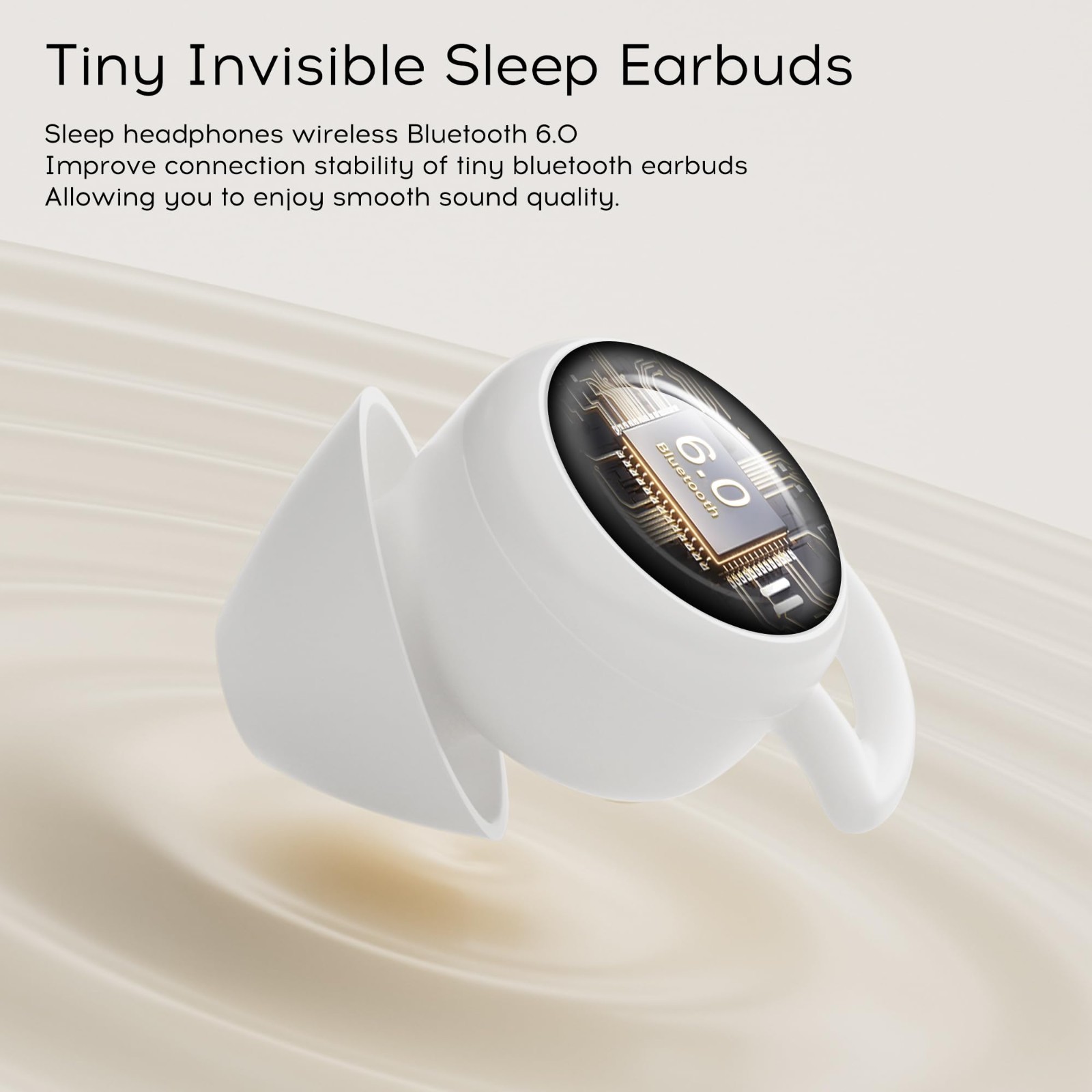 Mini Bluetooth Sleep Earbuds, Noise Blocking Silicone Headphones for Side Sleepe