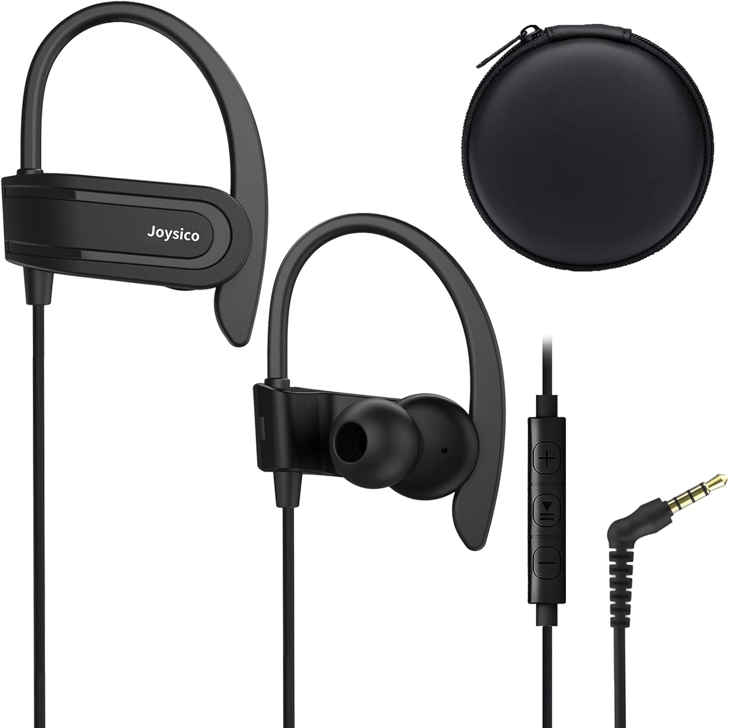 Wired over the Ear Earbuds with Microphone Volume Control Ear Hook and Case, Swe