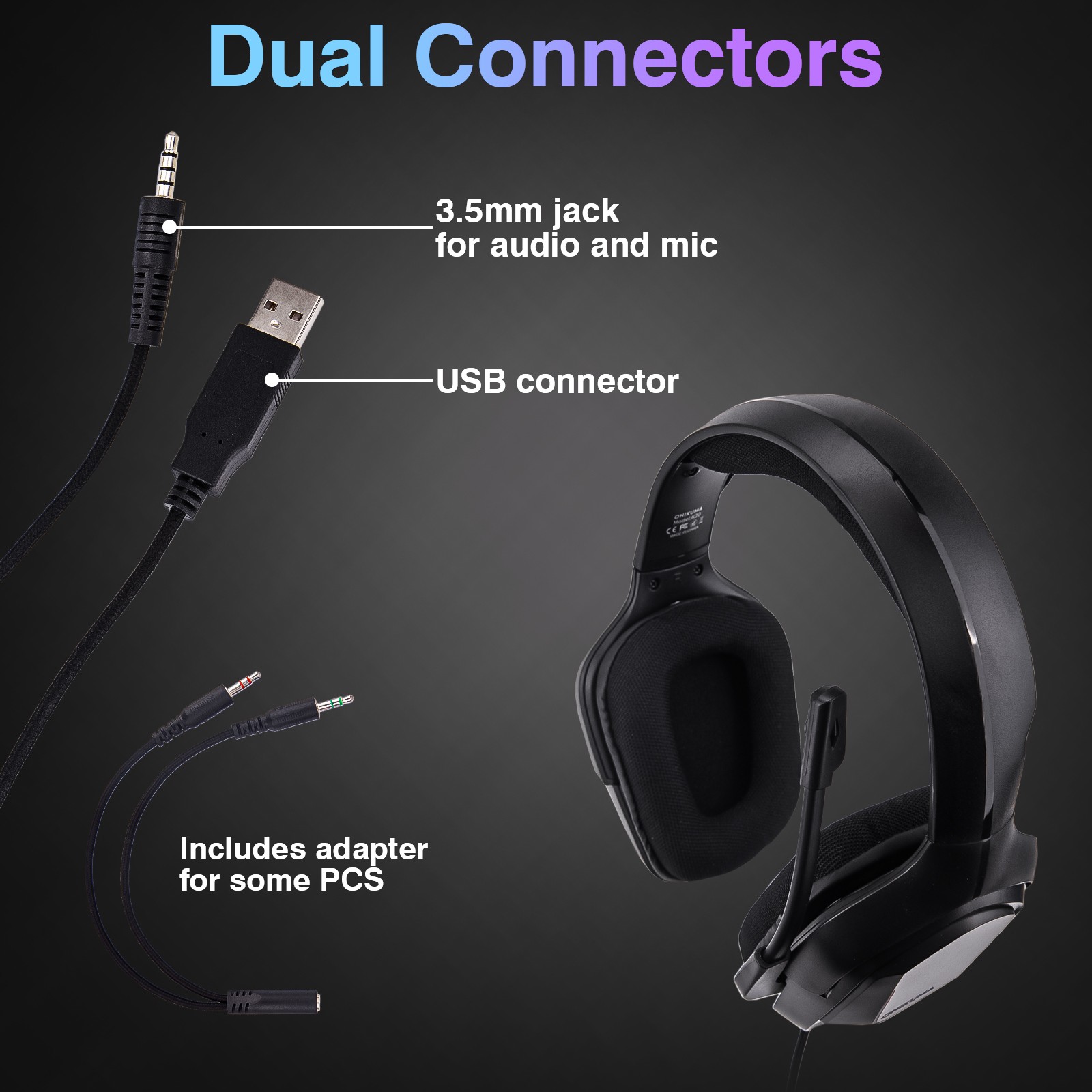 New 3.5mm Gaming Headset Bass Surround Headphones with Mic For PC PS4 PS5 Xbox