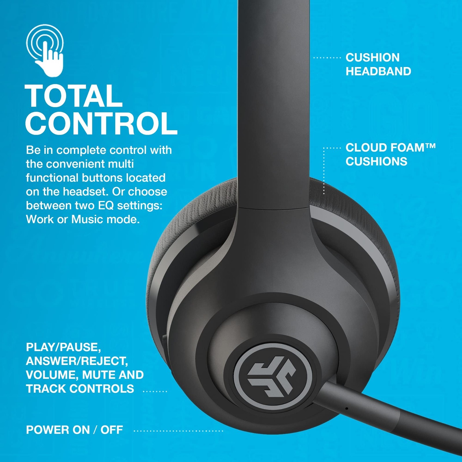 Jlab Go Work Wireless Headset Bluetooth On-ear (4 Pack)