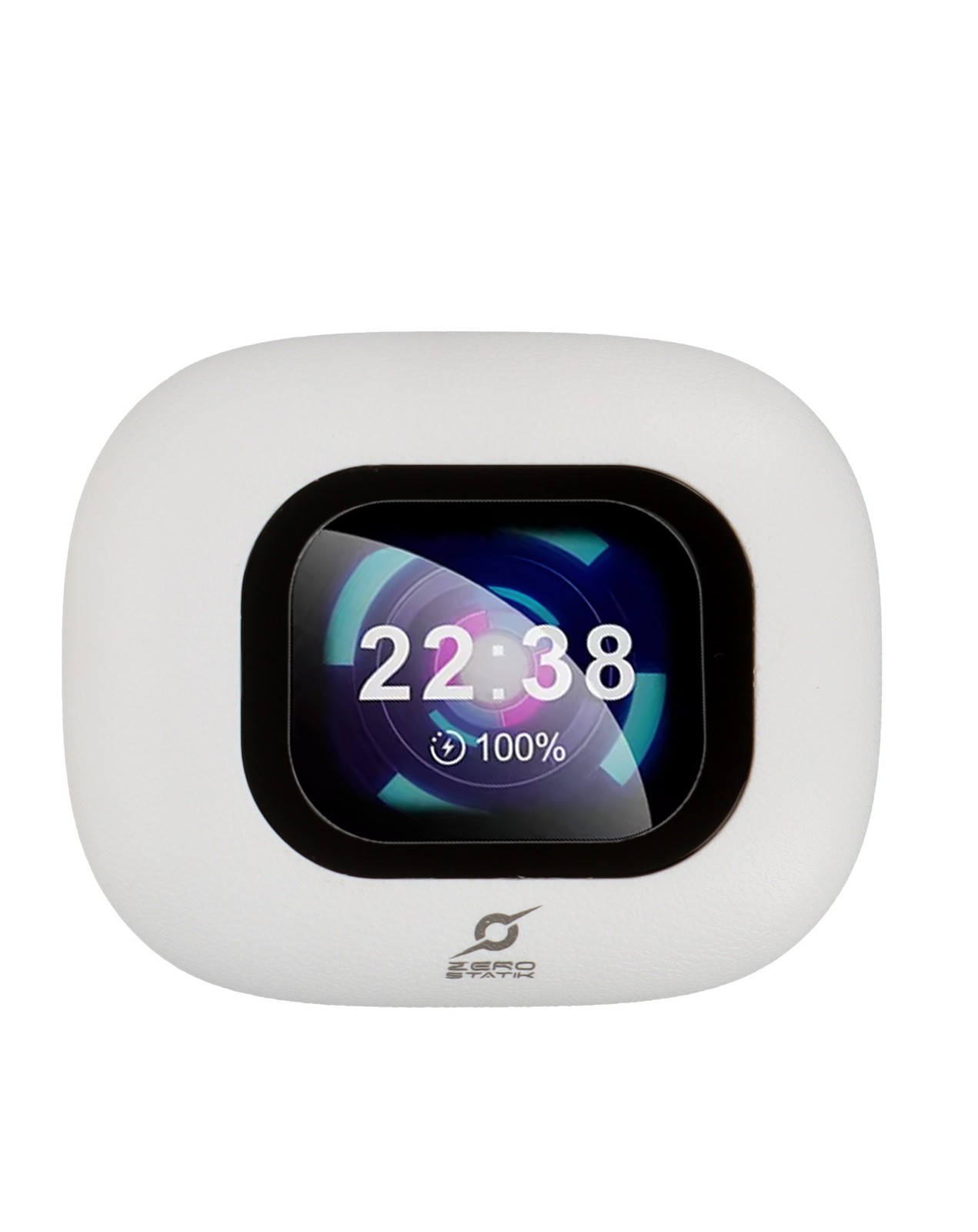 ELEVATE On-Ear True Wireless Earbuds with Touchscreen Smart Case (WHITE)
